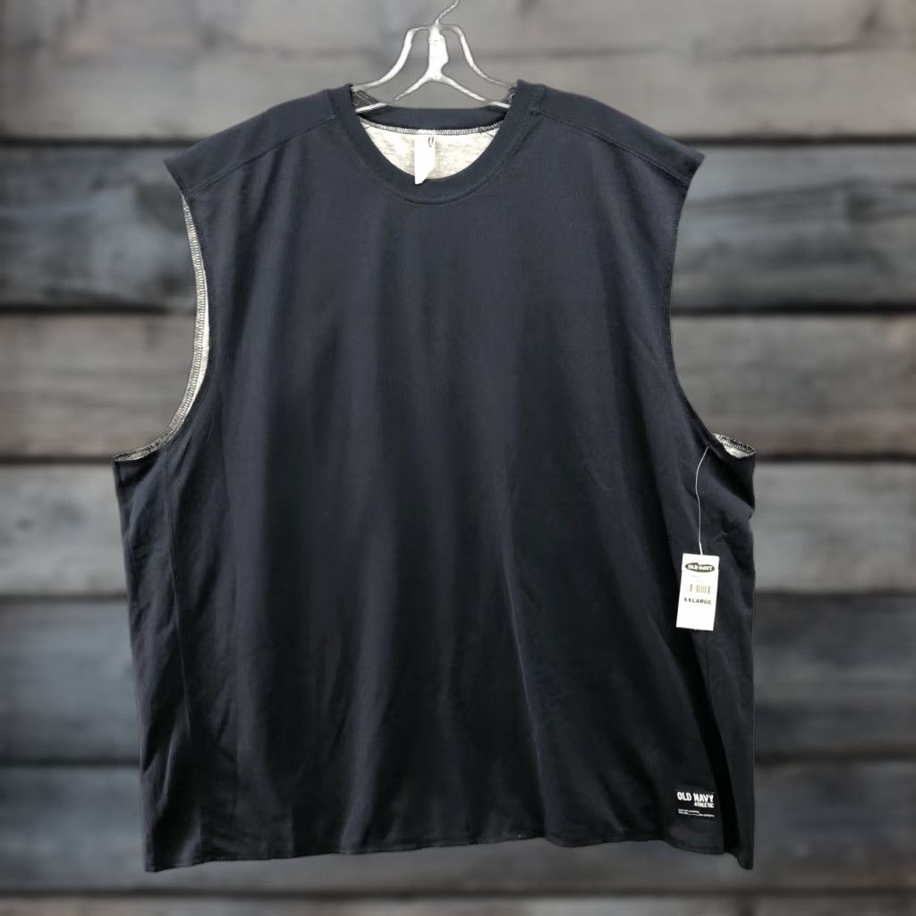 Old Navy VINTAGE Old Navy Active Tank Top Mens XXL Navy Blue Sleeveless Fleece Lined Size US XXL / EU 58 / 5 - 1 Thumbnail