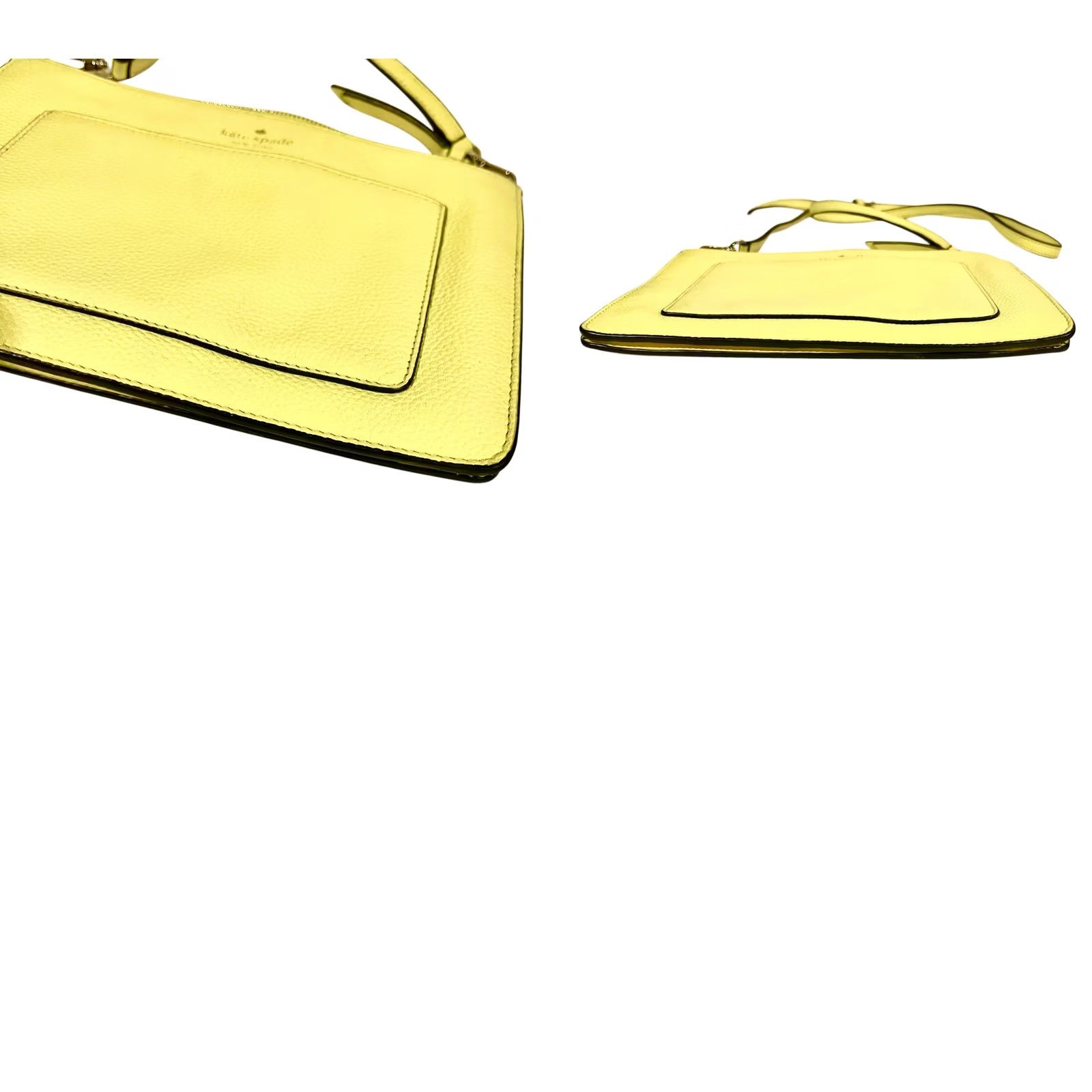 Vintage KATE SPADE Knott Small Crossbody Yellow Pebbled Leather Purse Slim Crossbody Women's Size ONE SIZE - 8 Thumbnail