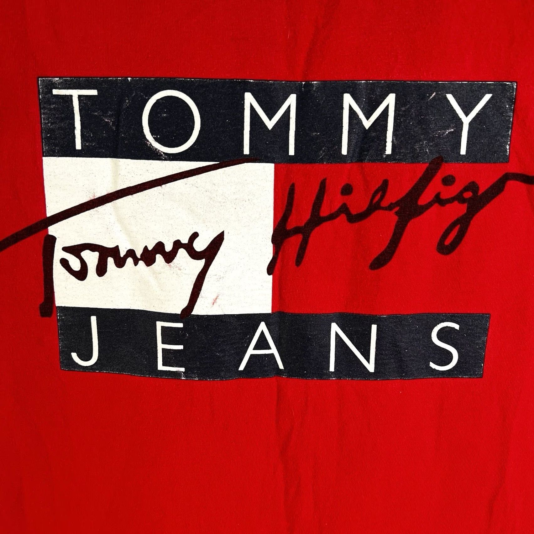Tommy Hilfiger VINTAGE Tommy Hilfiger Big Spell Out T-Shirt Mens L Red Graphic 90s Hip Hop USA Size US L / EU 52-54 / 3 - 2 Thumbnail