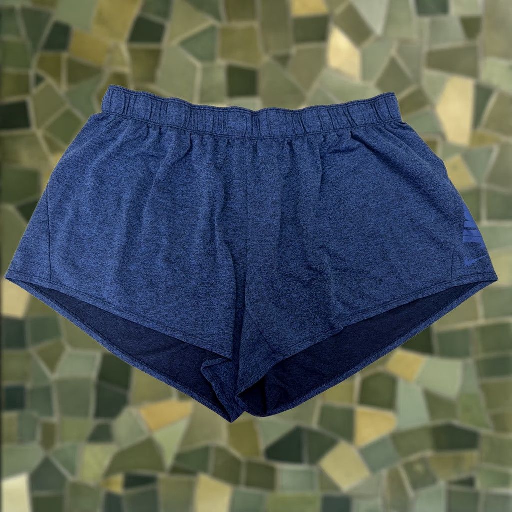 Nike Nike Womens Shorts Size 2X Blue Drawstring Just Do It Logo Polyester Shorts Women Plus Size Activewear Lounge Sweat Shorts Size 40" / US 18 - 1 Thumbnail