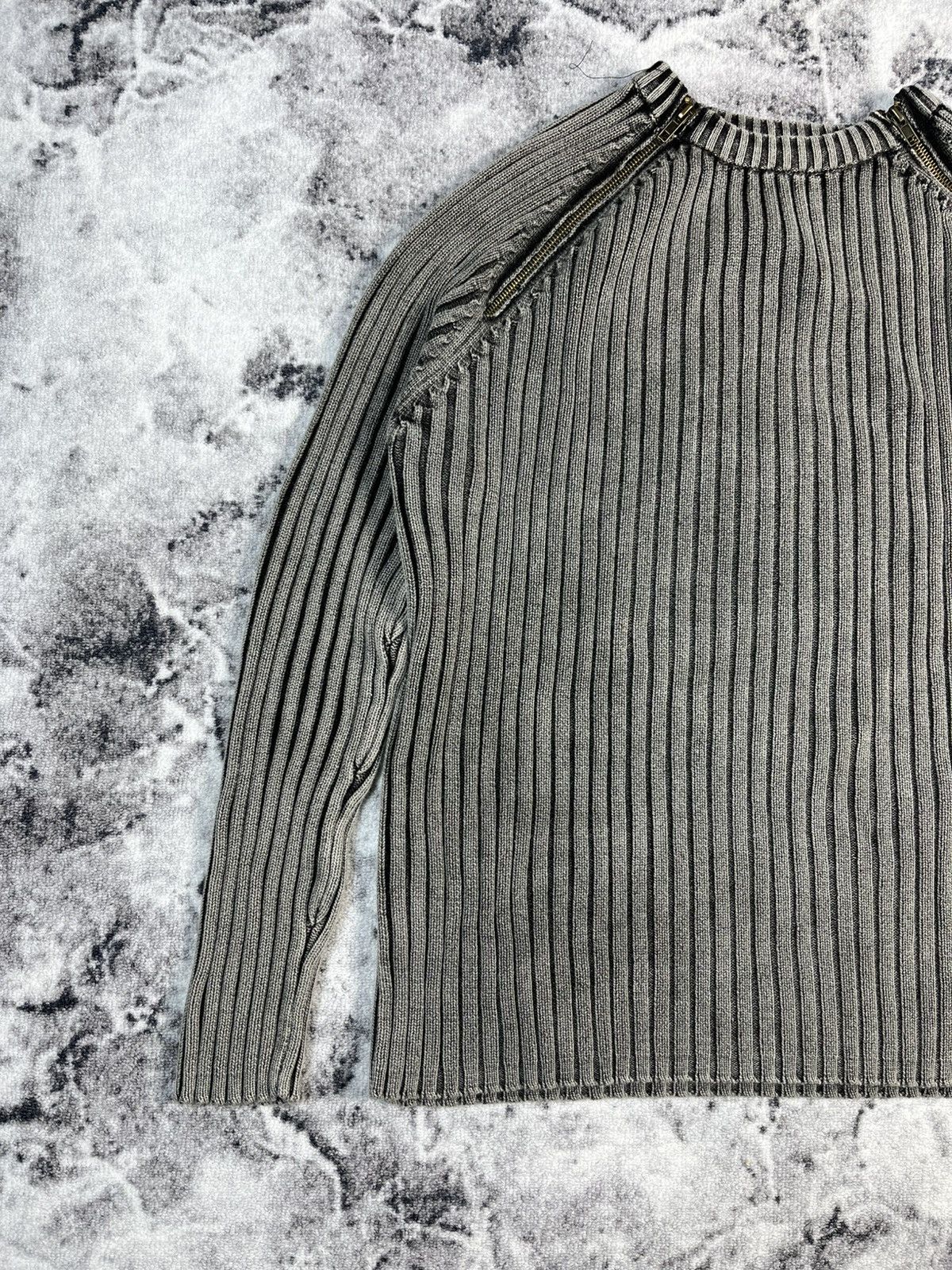 Other Avant Garde Rib Knit Zip Shoulder Sweater Minimal L Size US L / EU 52-54 / 3 - 2 Thumbnail