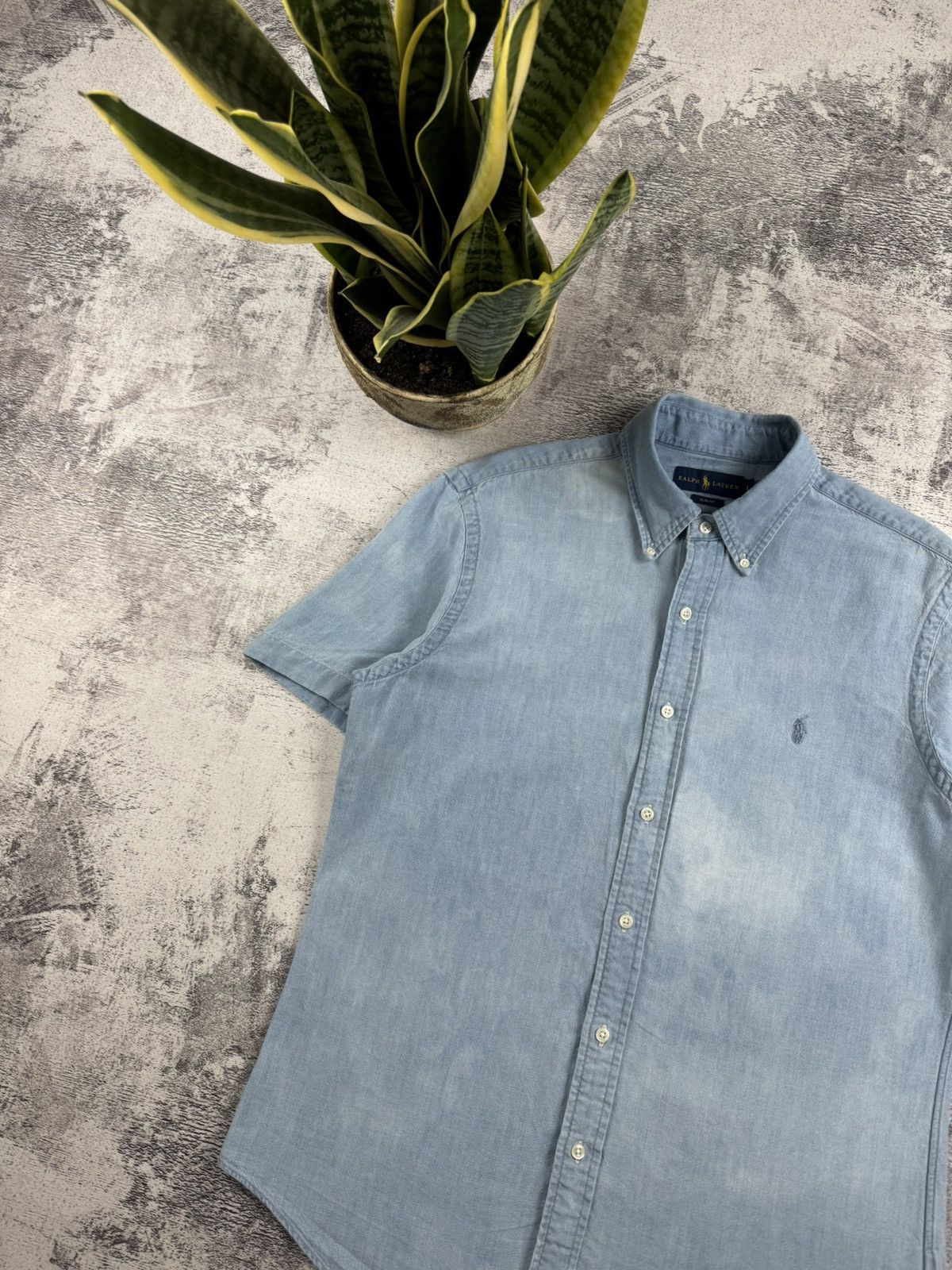 Polo Ralph Lauren Polo Ralph Lauren Denim Jeans Blank Button Shirt T Shirt Size US L / EU 52-54 / 3 - 4 Thumbnail