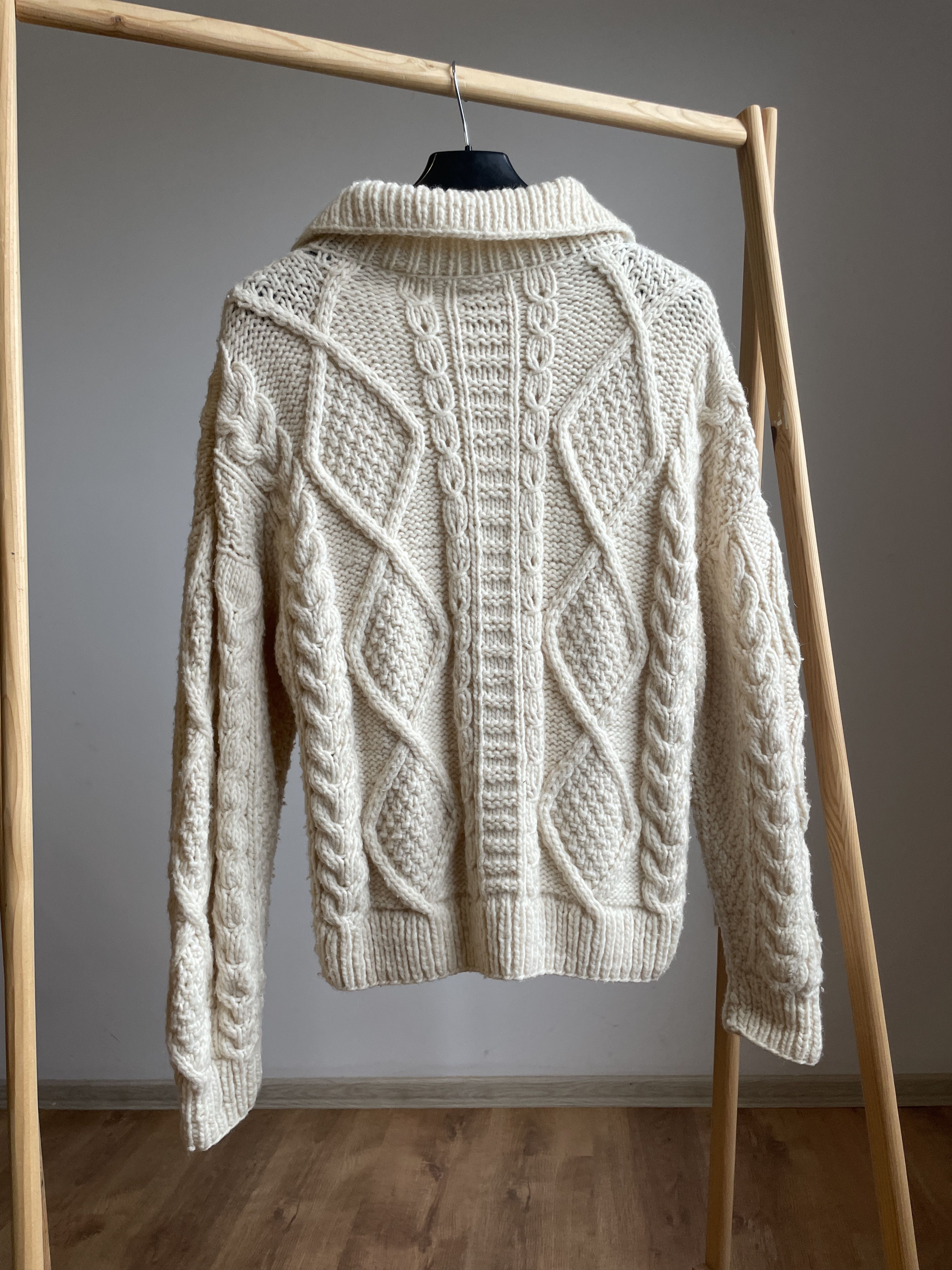 Native Artesania Otavalo Ecuador Vintage Cable Knit Wool Sweater Size US M / EU 48-50 / 2 - 2 Thumbnail