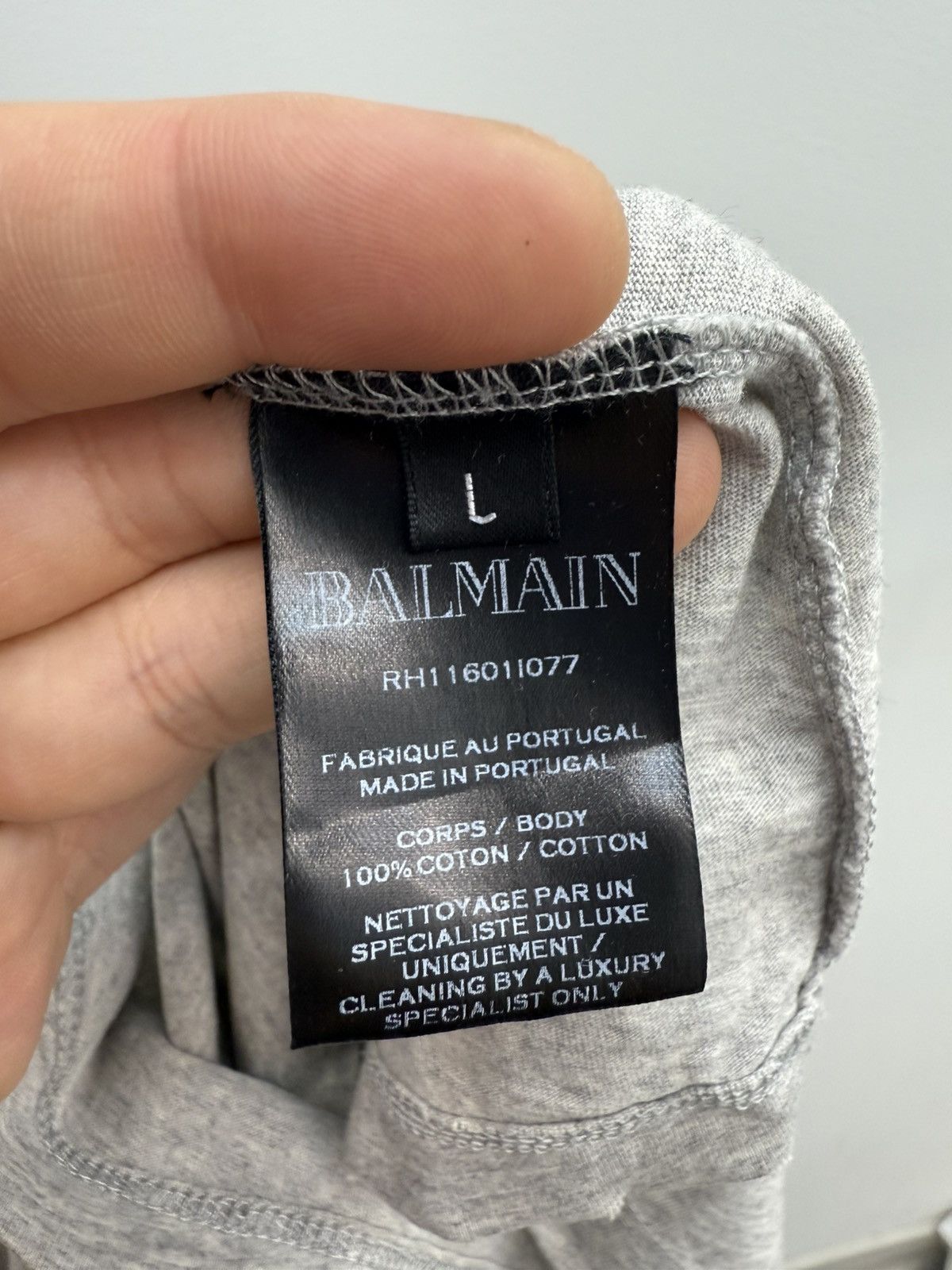 Balmain Balmain Logo Distressed Cotton T-shirt Tee Size US L / EU 52-54 / 3 - 7 Thumbnail