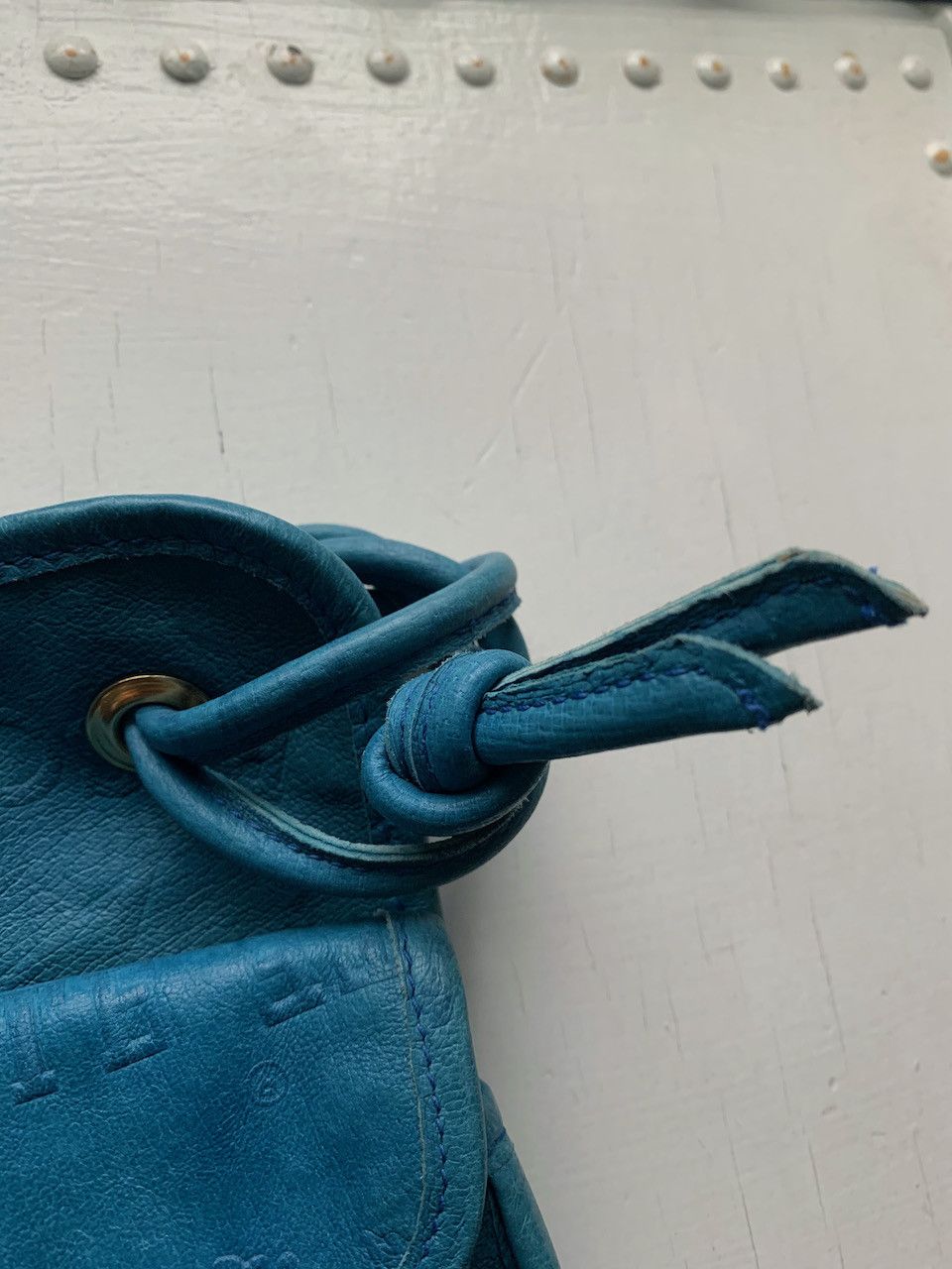Il Bisonte × Vintage Vintage Il Bisonte Blue Leather Clutch Wanny Di Filippo Size ONE SIZE - 6 Thumbnail