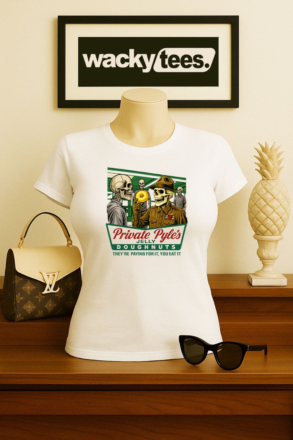 Other Private Gomer Pyles Jelly Doughnuts Full White Tee Shirt Size US L / EU 52-54 / 3 - 5 Thumbnail
