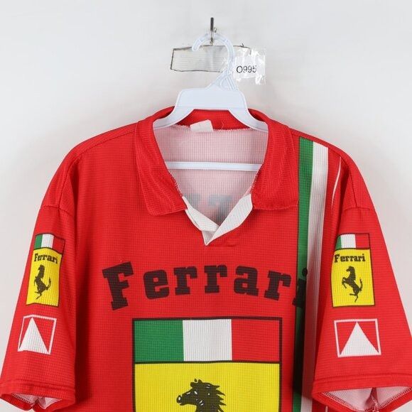 Ferrari × Vintage Vintage 90s Ferrari Racing All Over Print Collared Polo Size US L / EU 52-54 / 3 - 2 Thumbnail