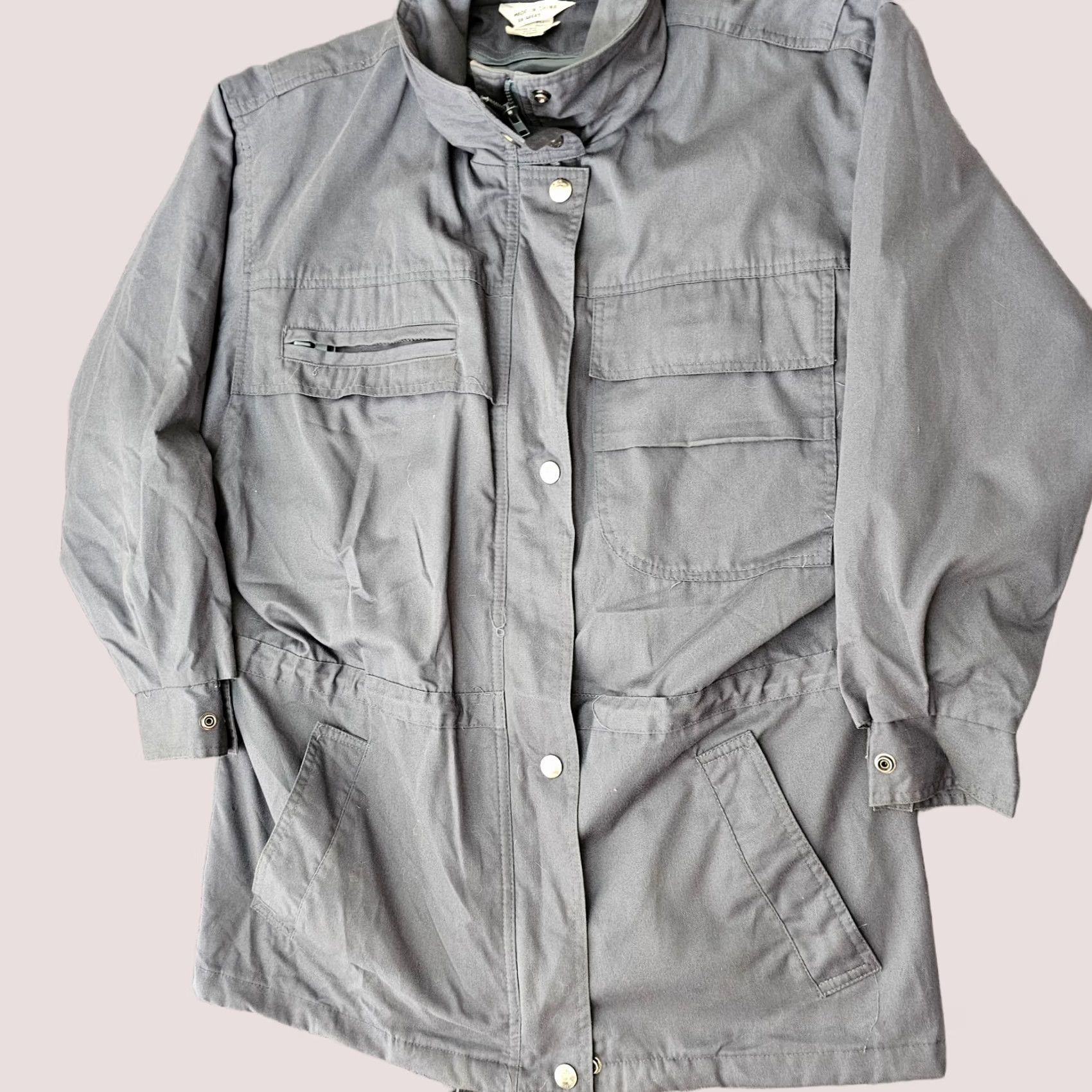 Vintage VINTAGE British Mist Coat Gray M Women 3-in-1 Jacket Wool Lined High Neck Adjustable Waist Shirt Coat Womens Size M / US 6-8 / IT 42-44 - 1 Thumbnail