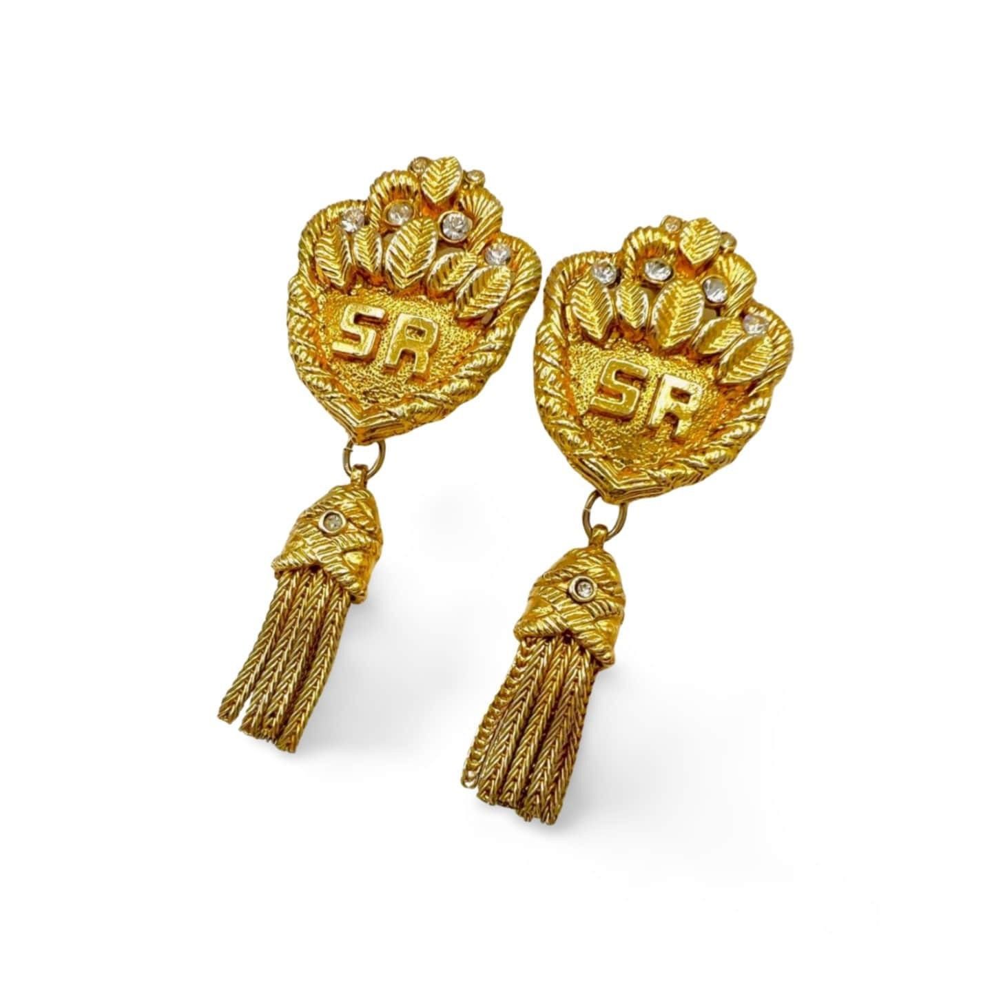 Sonia Rykiel Vintage Sonia Rykiel golden dangle earrings with emblem top Size ONE SIZE - 1 Thumbnail