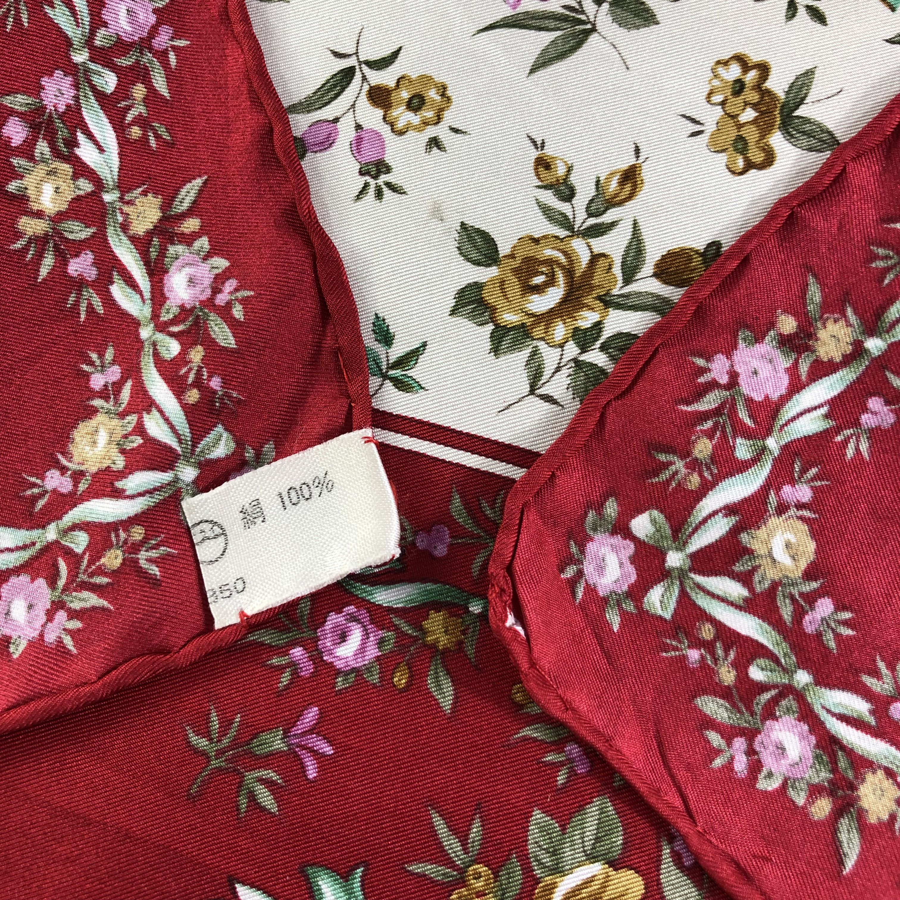 Japanese Brand Antique Harmonize Floral Hand Rolled Silk Scarf M430 Size ONE SIZE - 4 Thumbnail