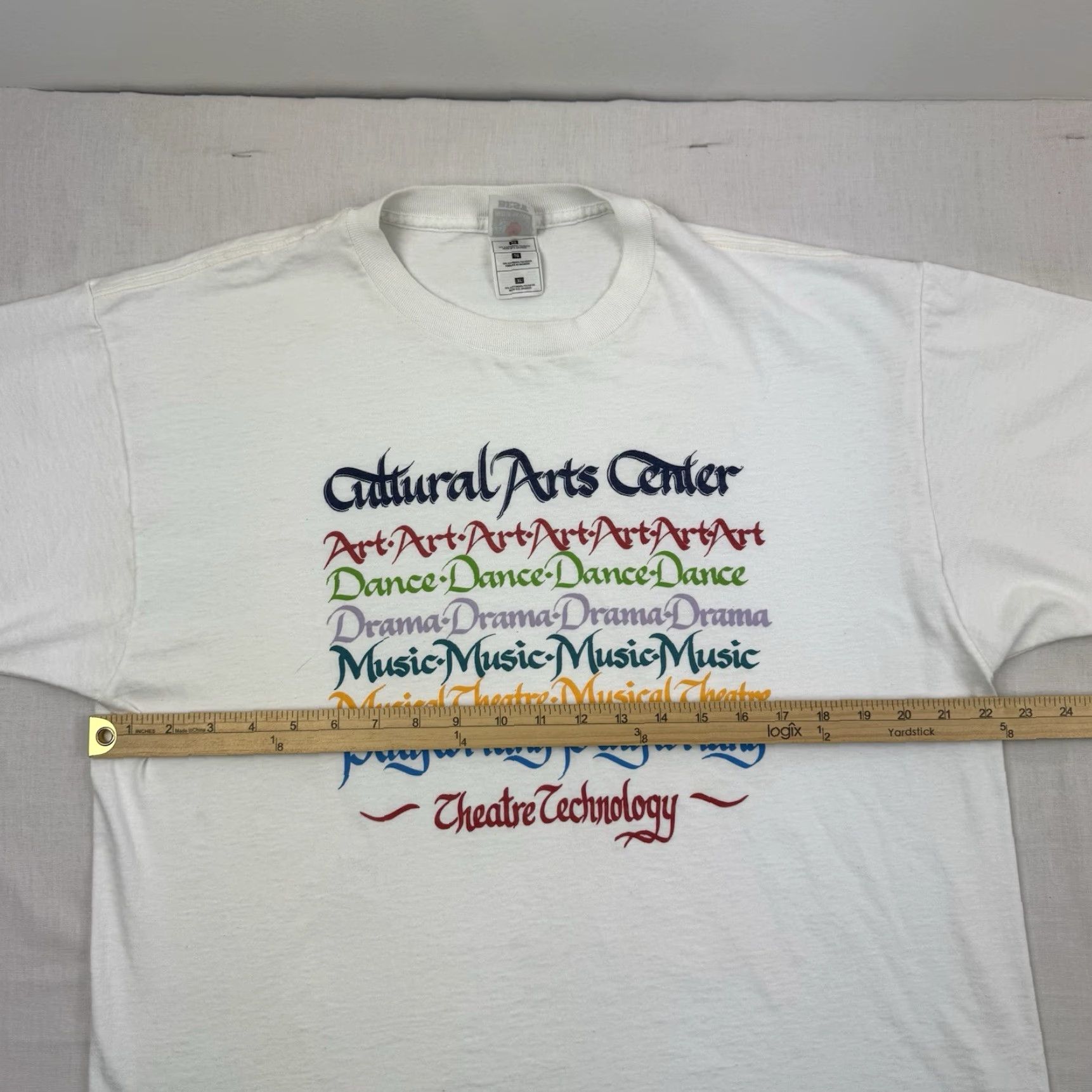 Fruit Of The Loom VINTAGE Fruit of the Loom T-Shirt Adult XL White Art 90s Drama Theater Music Dance Plays 90s Mens Shirts Size US XL / EU 56 / 4 - 7 Thumbnail