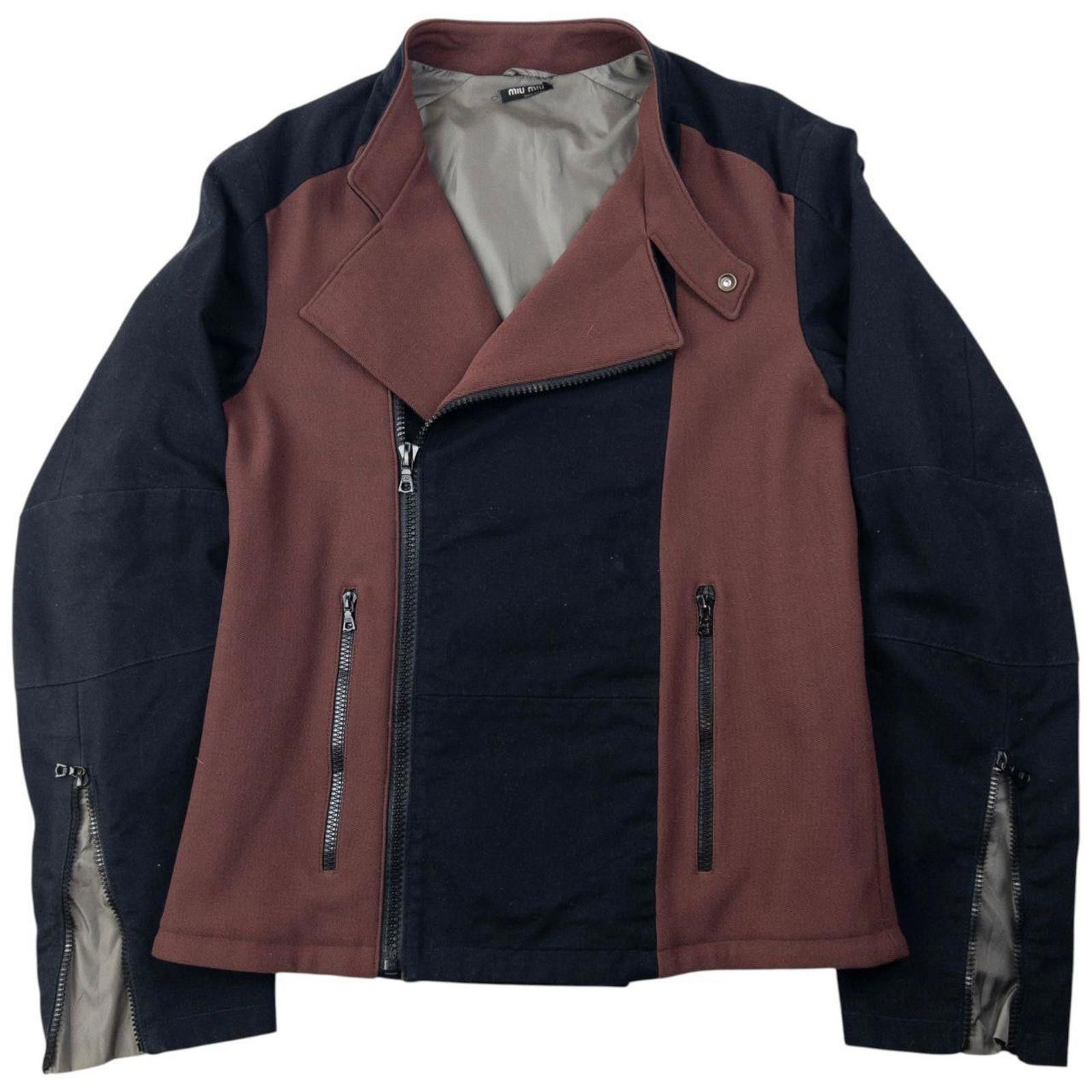 Miu Miu Vintage 1999 Miu Miu Asymmetric Zip Jacket Size M Size US M / EU 48-50 / 2 - 2 Thumbnail