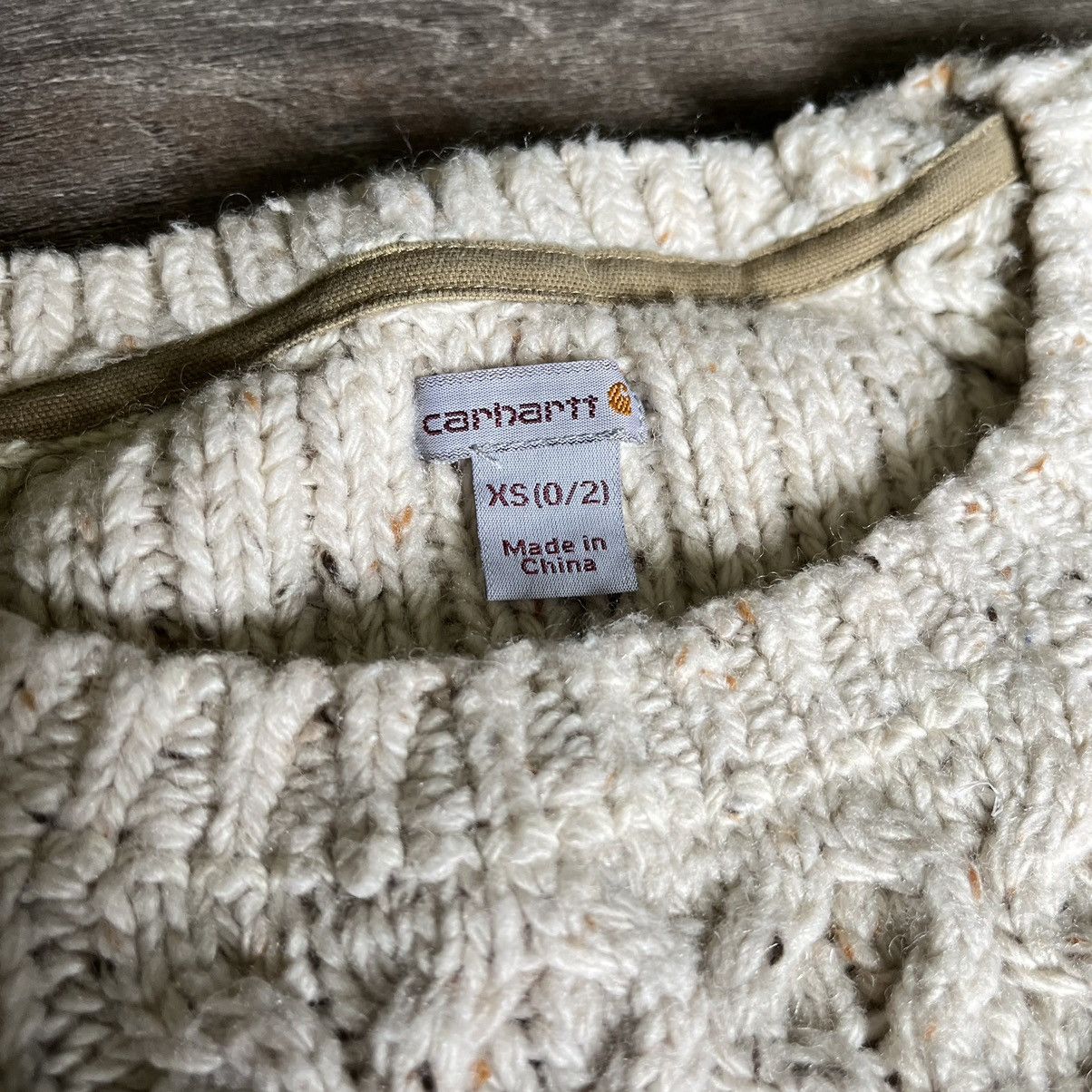 Carhartt Vintage Carhartt Cable Knit Elbow Patch Rope Sweater Rare Size XS / US 0-2 / IT 36-38 - 4 Thumbnail