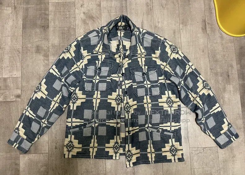 RRL Ralph Lauren RRL Ralph Lauren Navajo ethnic style coat shirt, rl blue d Size US L / EU 52-54 / 3 - 5 Thumbnail