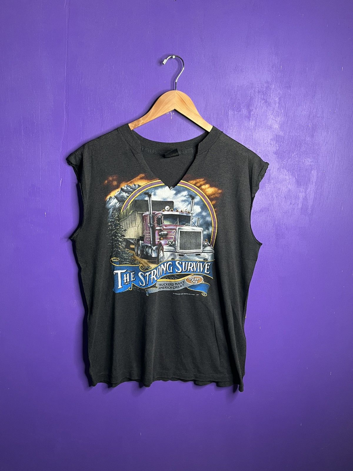 Harley Davidson × Vintage Vintage 1992 3D emblem truckers only strong survive tee Size US L / EU 52-54 / 3 - 1 Thumbnail