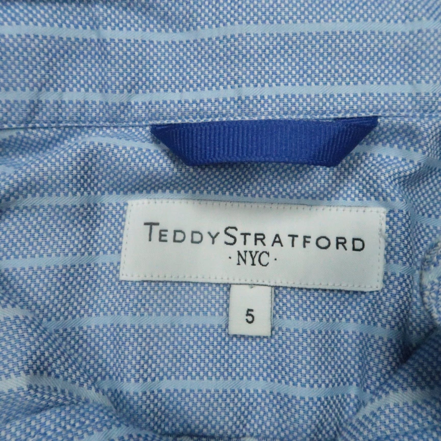 Vintage VINTAGE Teddy Stratford Shirt Mens Extra Large 5 Blue Zip Fit Two Pocket Oxford Striped Size US XL / EU 56 / 4 - 3 Thumbnail