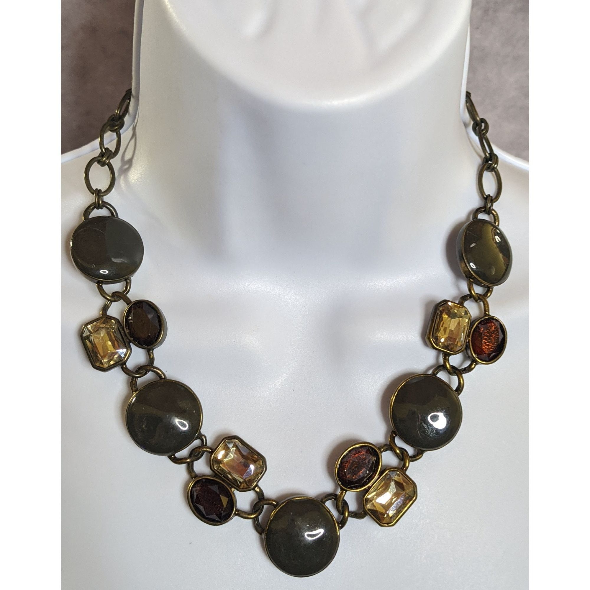 Other The Limited Statement Necklace With Earth-Tone Gemstones & A Size ONE SIZE - 1 Thumbnail