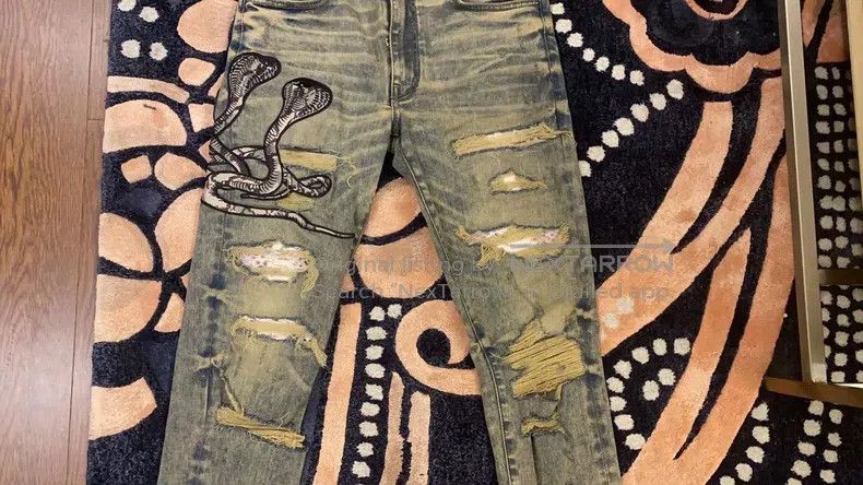 Amiri Amiri Classic Seasonal Embroidered Patchwork Jeans Size US 32 / EU 48 - 3 Thumbnail