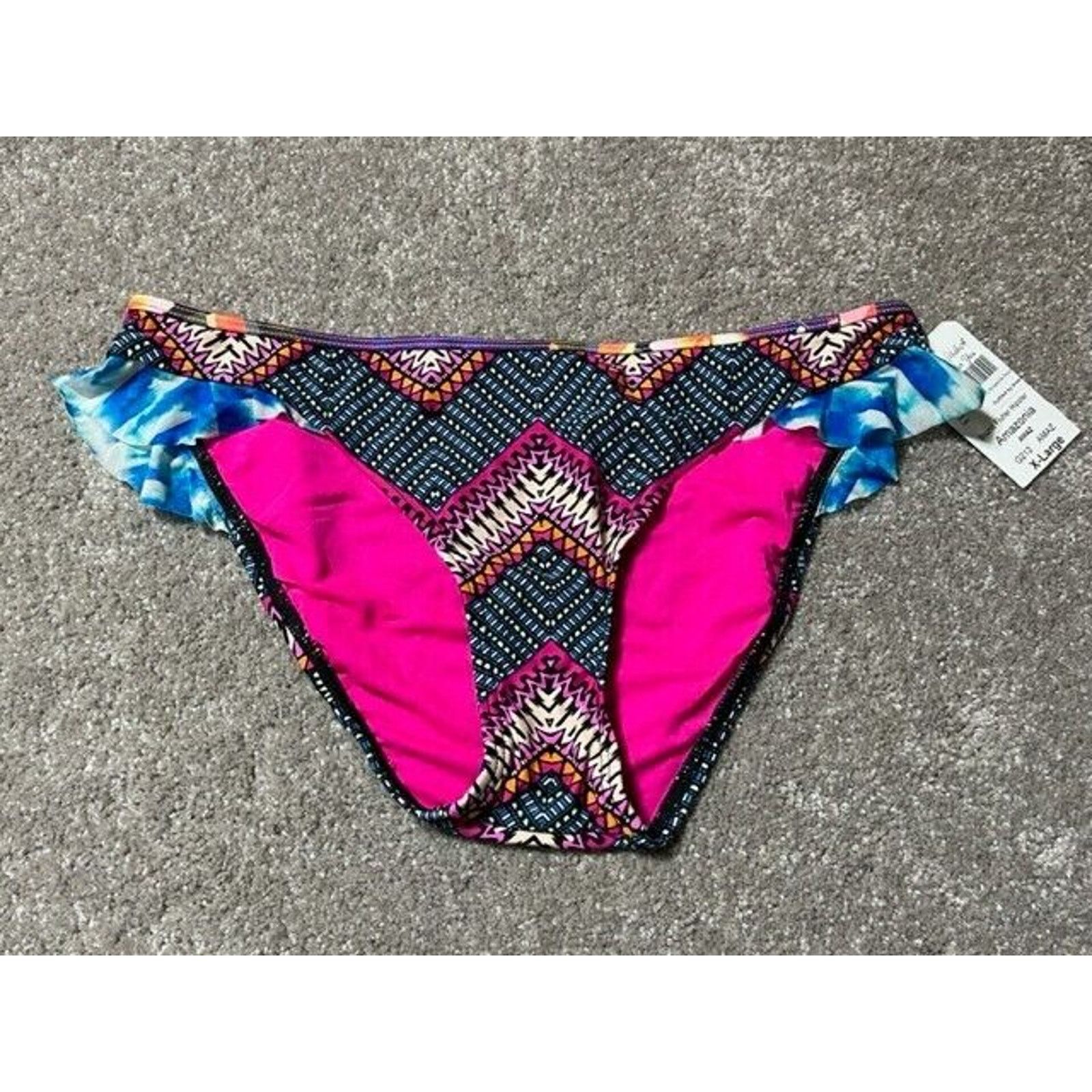Other Swim Systems Bikini Swim Bottom Womens XL Ruffles Chevron Size XL / US 12-14 / IT 48-50 - 1 Thumbnail