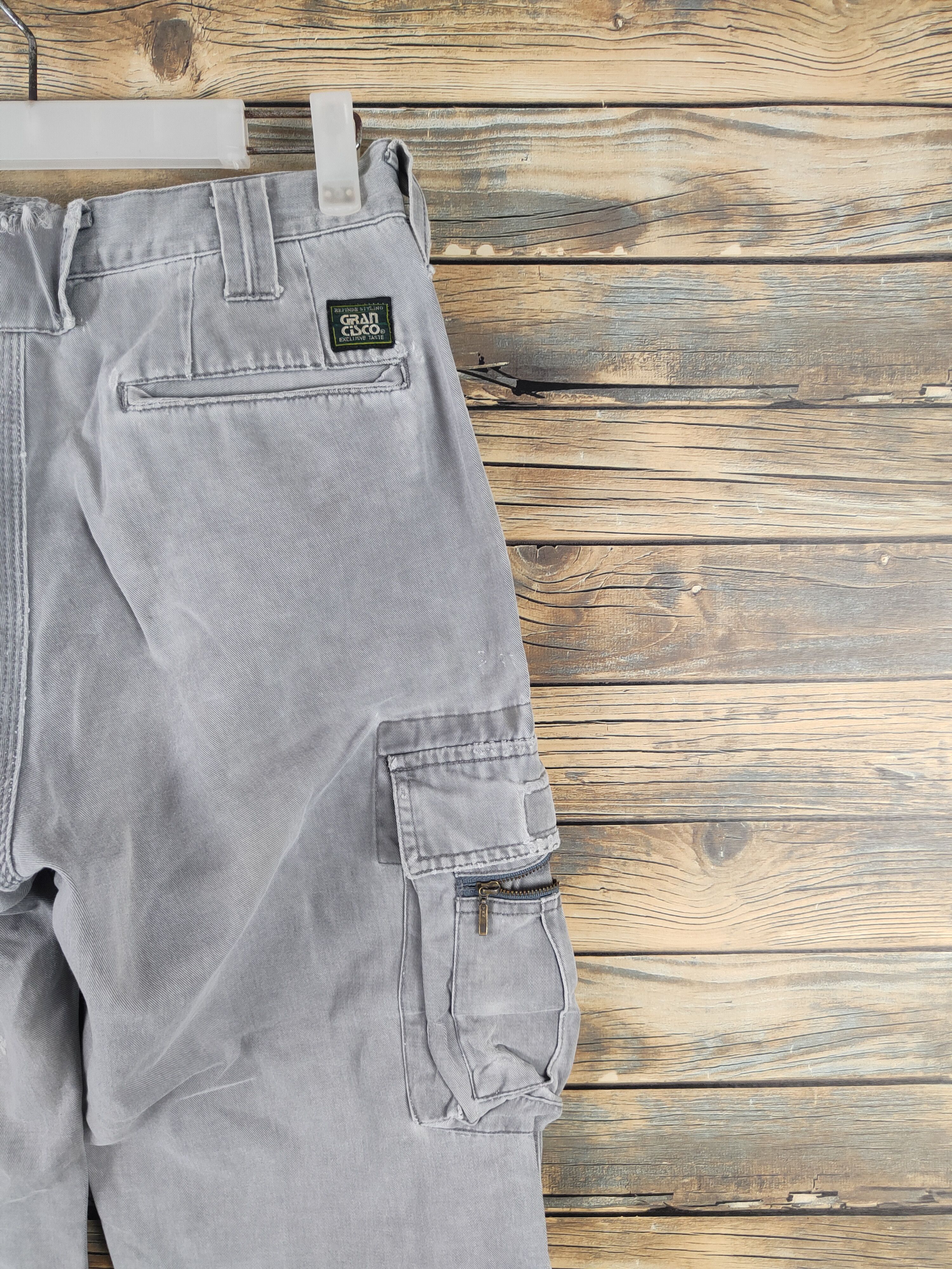 Japanese Brand DL Grancisco Gray Multipocket Cargo Pants #46-258T Size US 27 - 11 Thumbnail