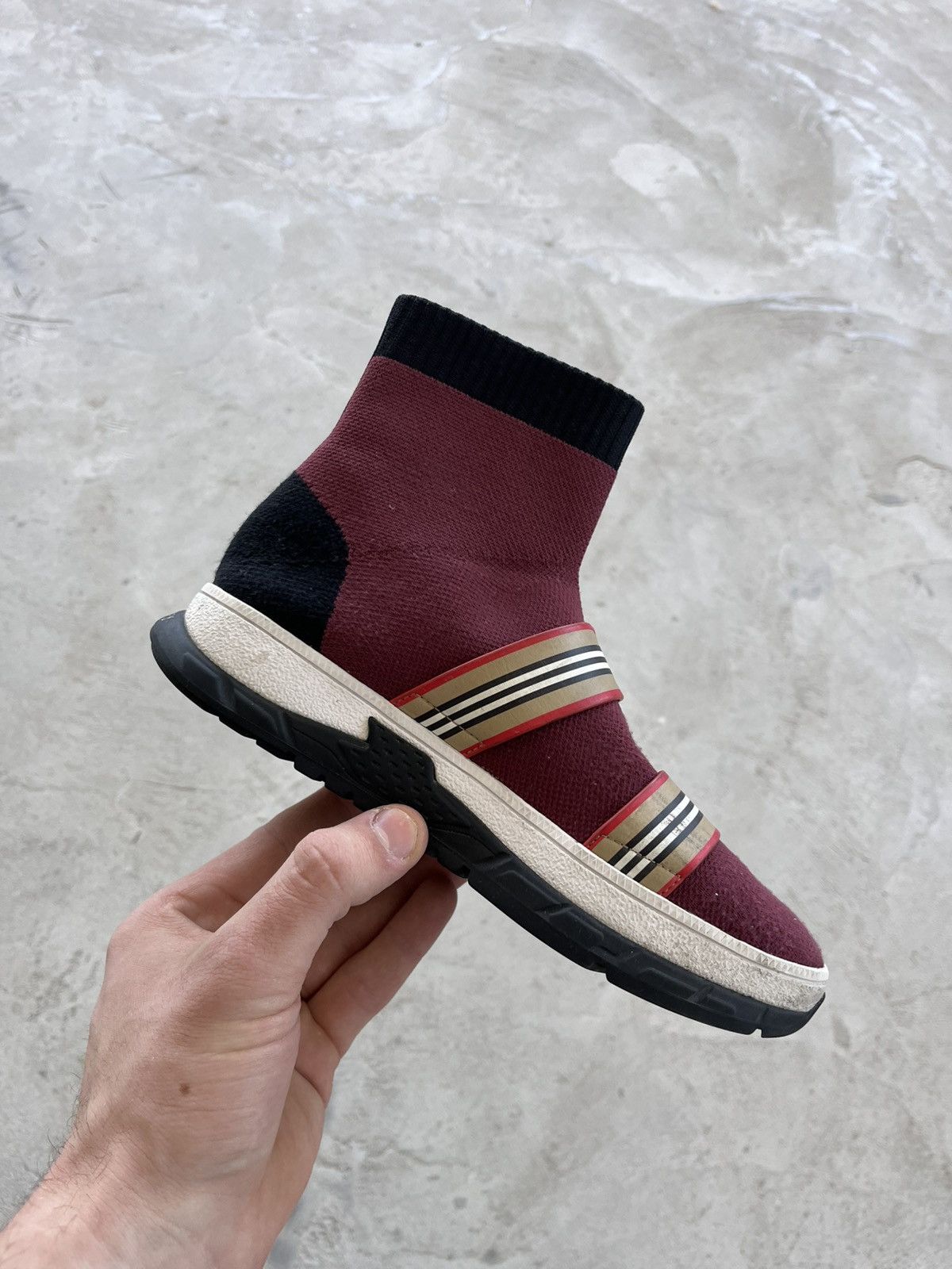 Burberry Rare Burberry Sock Black Purple High Sneakers Luxury Y2K Size US 4 / IT 34 - 3 Thumbnail