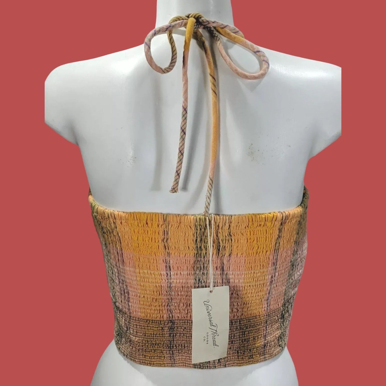 Other Universal Thread - Women's Stretch Halter Top - Orange - 2X Size XXL / US 16-18 / IT 52-54 - 2 Thumbnail