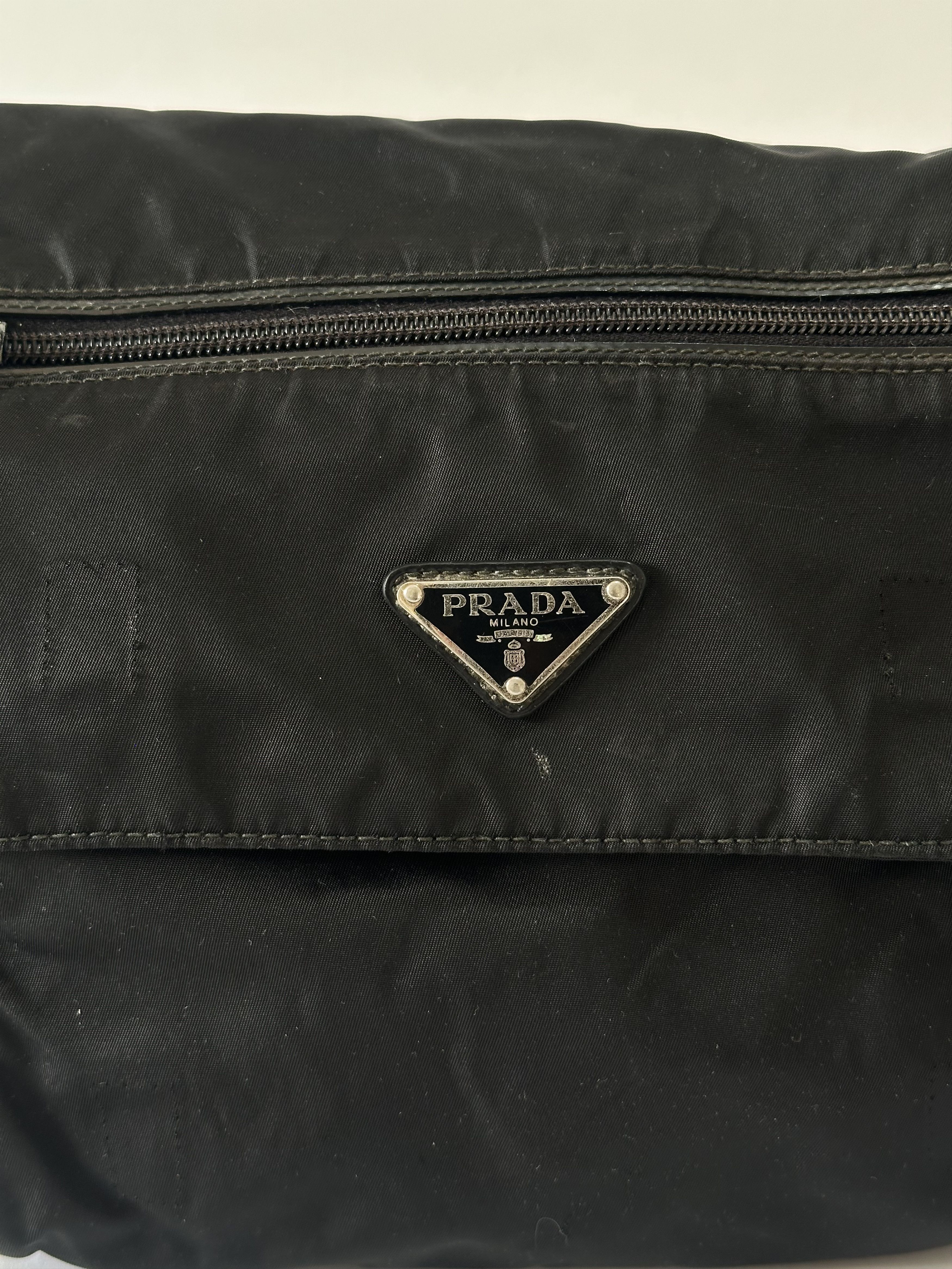 Prada PRADA Unisex Tessuto Nylon Messenger Bag Black Size ONE SIZE - 2 Thumbnail