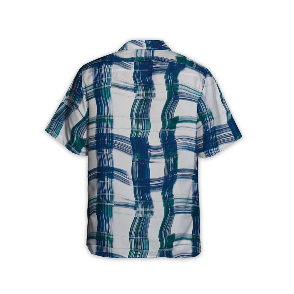 Designer Blue & White Short Sleeve Shirt Size US L / EU 52-54 / 3 - 2 Thumbnail