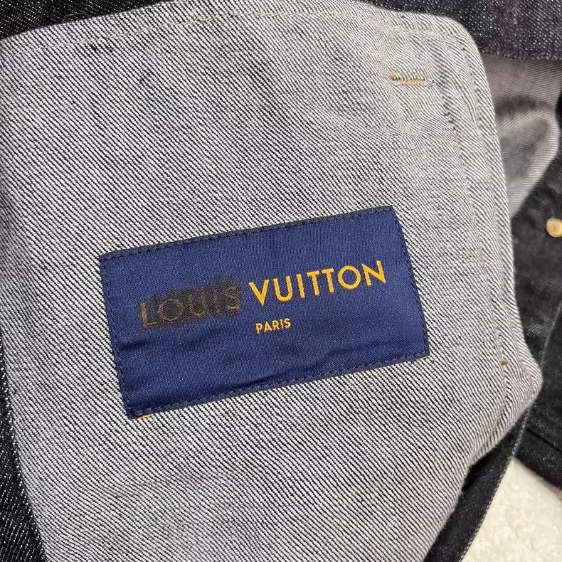 Louis Vuitton Embossed Logo Ribbon Denim Jacket