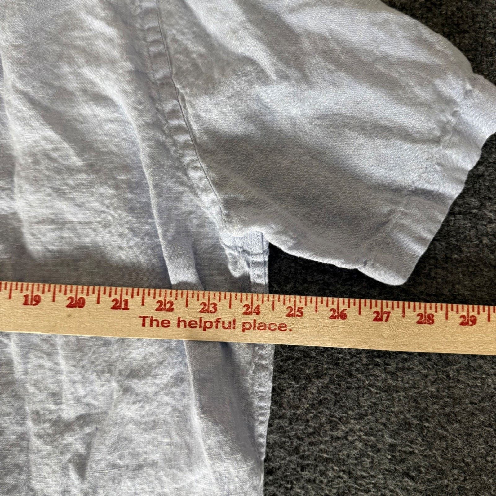 Charles Tyrwhitt Charles Tyrwhitt Mens XL Blue Linen Short Sleeve Shirt Size US XL / EU 56 / 4 - 5 Thumbnail