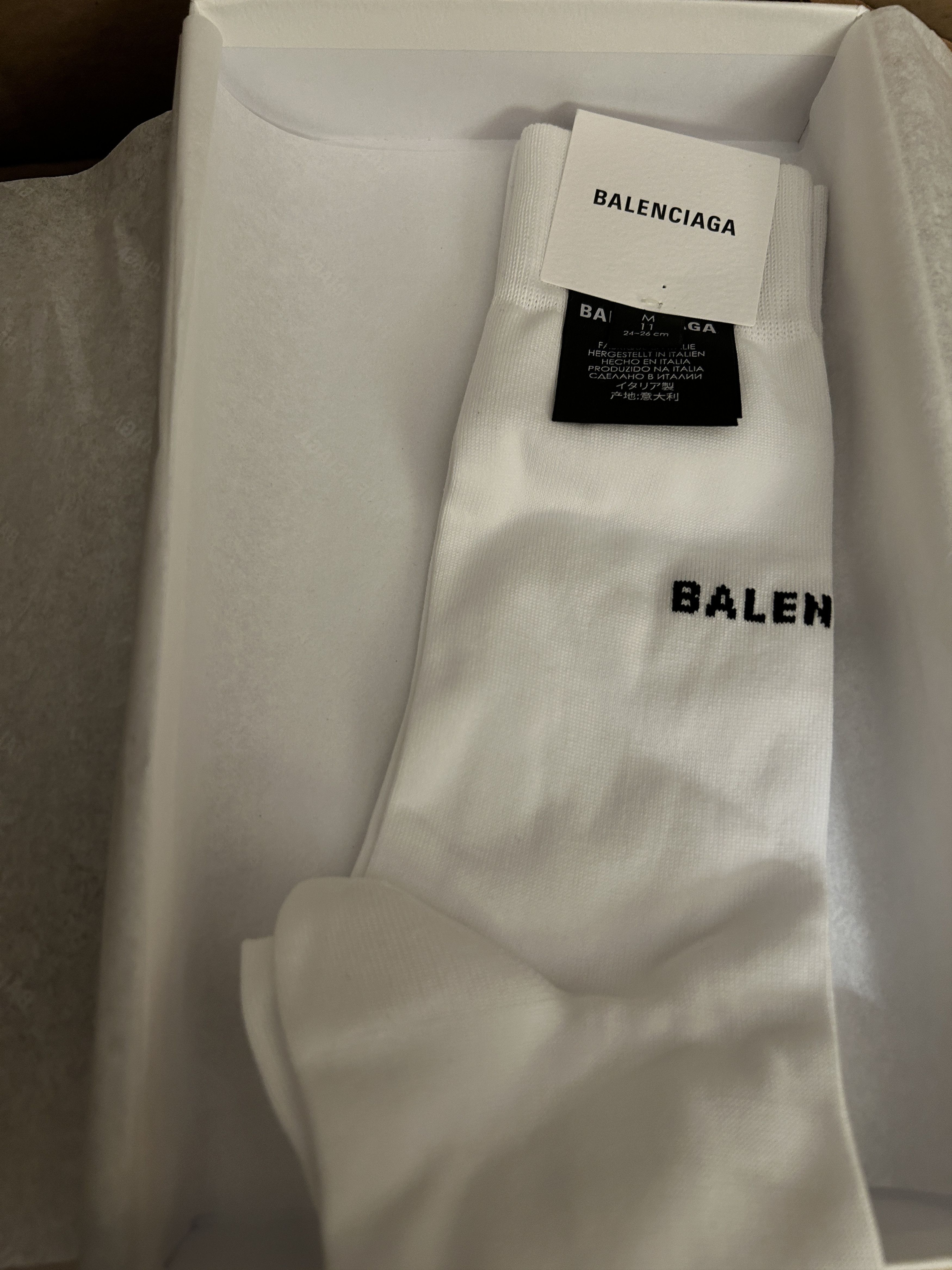 Balenciaga Balenciaga White logo Socks Cotton Size Medium Size ONE SIZE - 1 Thumbnail