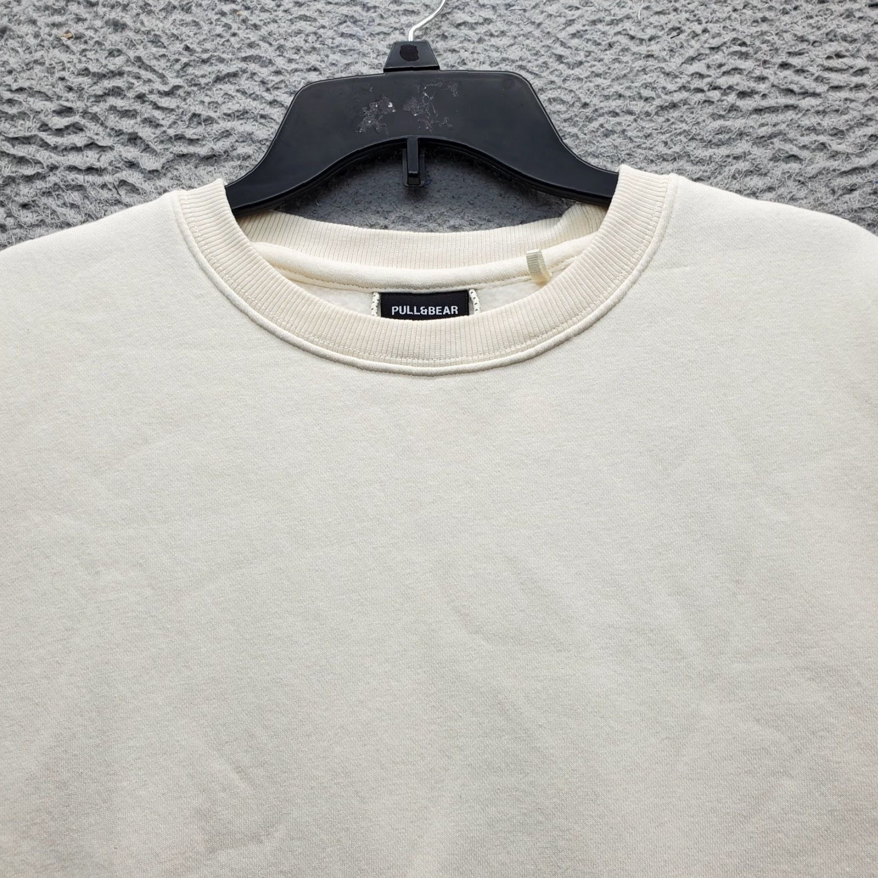 Vintage Pull&Bear Mens Sweatshirt Pullover Long Sleeve Cotton Tan Fleece Lined Crew Neck M Size US M / EU 48-50 / 2 - 7 Thumbnail