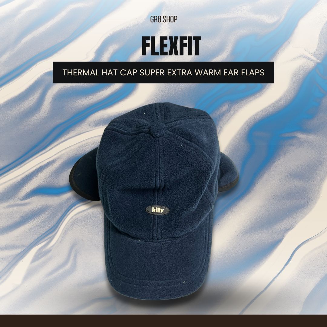 Other Thermal Fleece Hat With Ear Flaps Flexfit One Size Navy Blue Size ONE SIZE - 1 Thumbnail