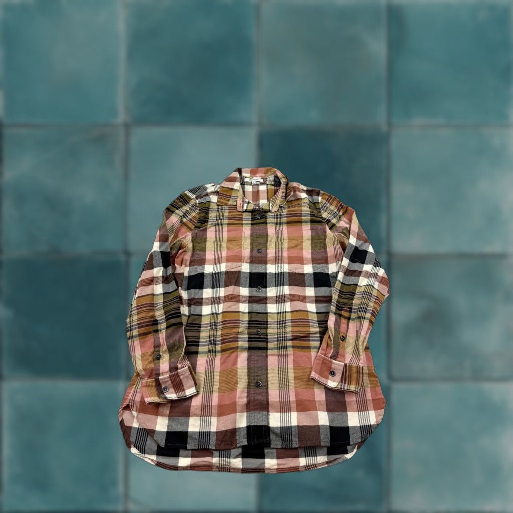 Madewell Madewell Shirt Womens Small Plaid Button-Up Long Sleeve Curved Hem Soft Multicolor Pattern Button Front Stretch Size S / US 4 / IT 40 - 1 Thumbnail