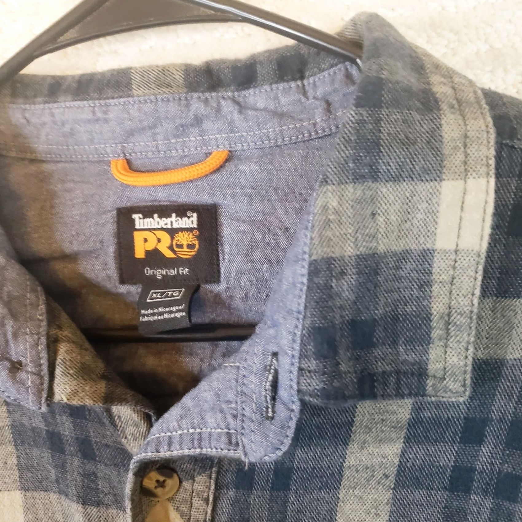 Timberland VINTAGE Timberland Pro Shirt Men XL Gray Beige Plaid Flannel Long Sleeve Button-Up Pocket Timbe rland Tabs Size US XL / EU 56 / 4 - 5 Thumbnail