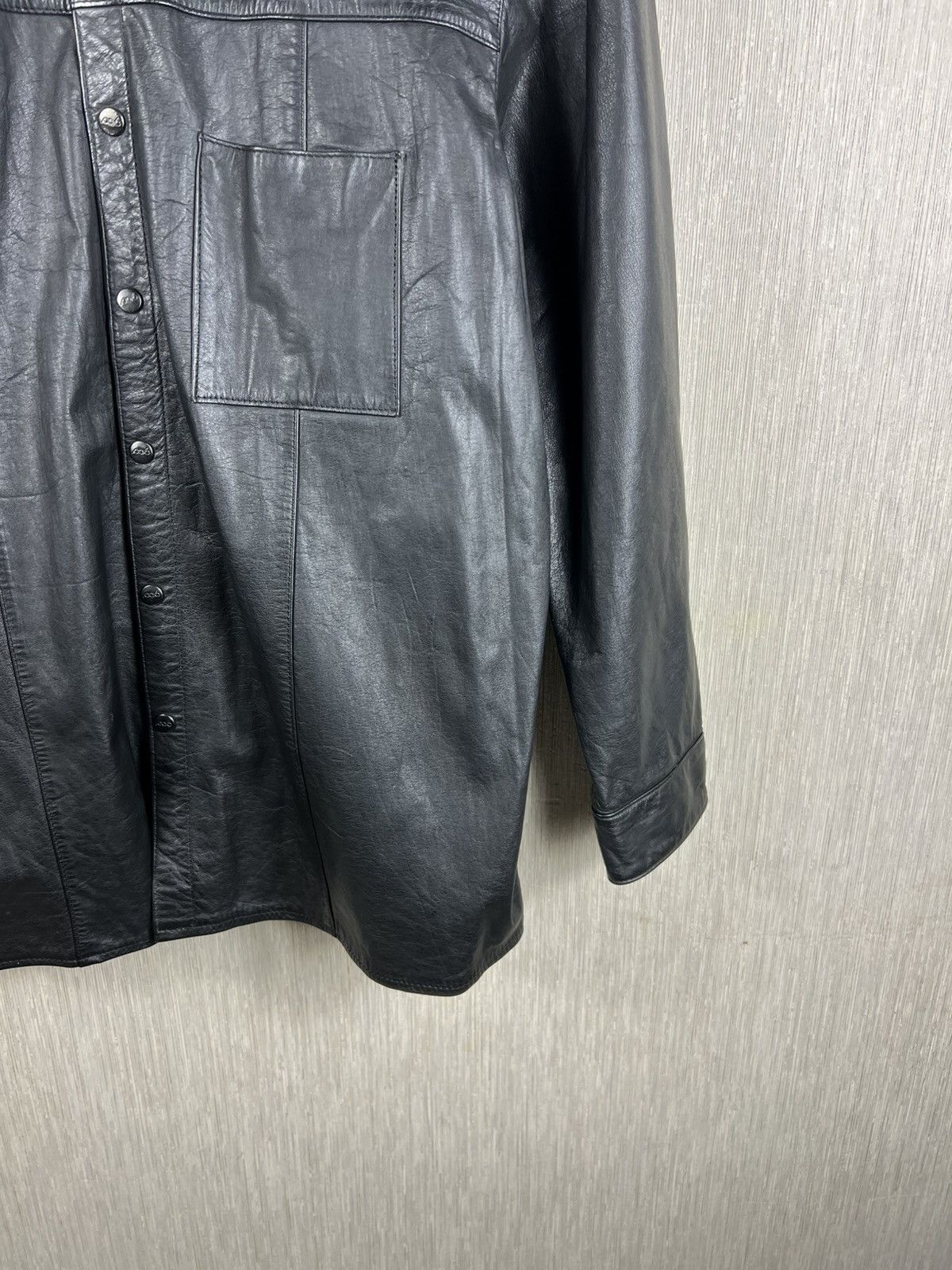 Guidi Vintage 90s avant garde leather shirt button up with pocket Size US M / EU 48-50 / 2 - 5 Thumbnail