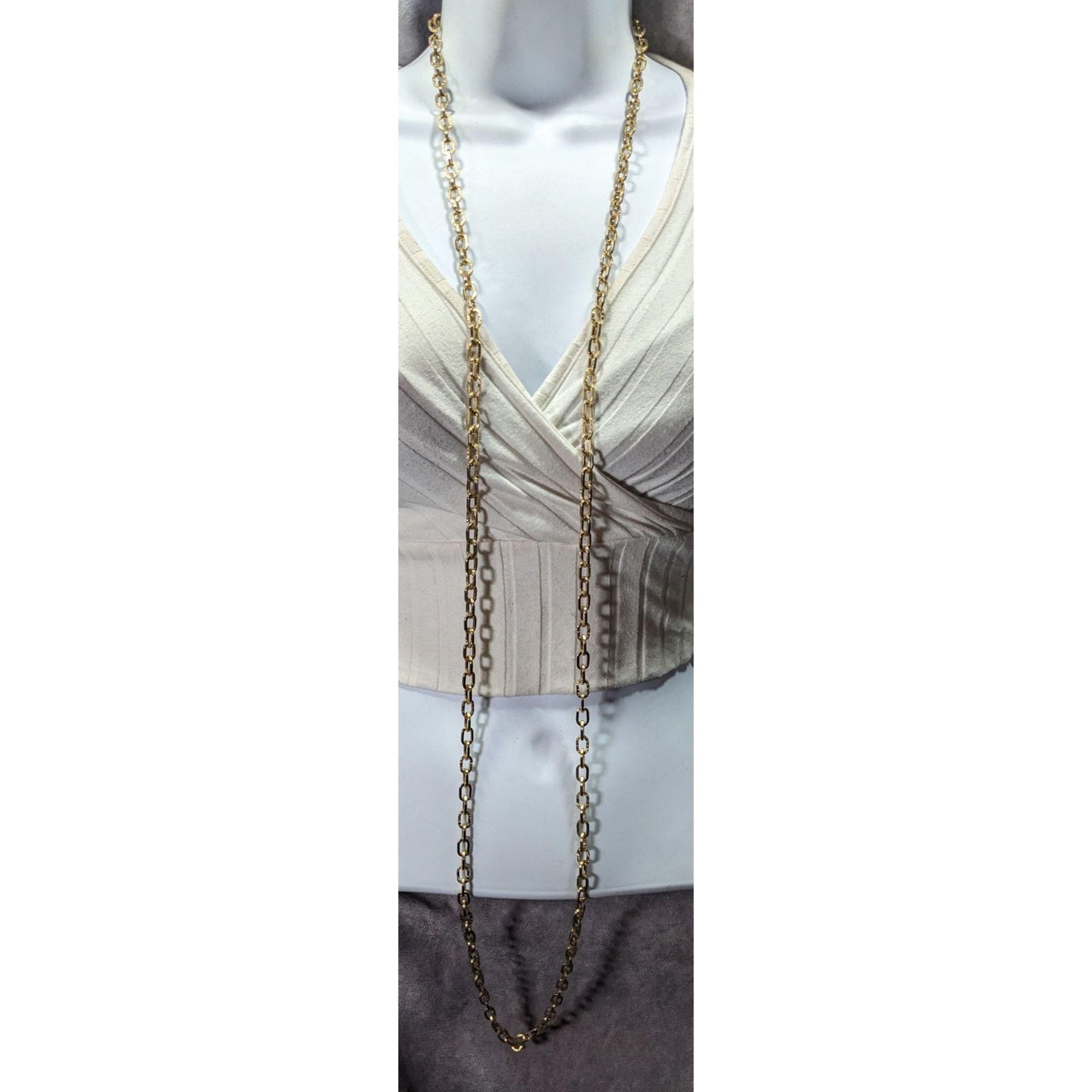 Other Vintage Floral Engraved Gold Tone Chain Necklace Size ONE SIZE - 2 Thumbnail