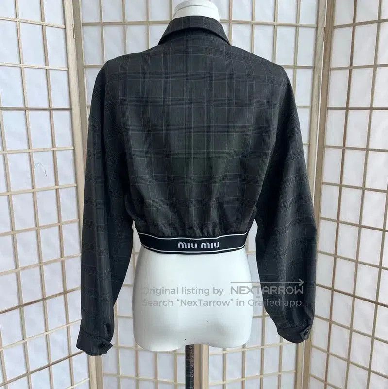 Miu Miu Miu Miu Gray Cotton Cropped Jacket . Size M / US 6-8 / IT 42-44 - 2 Thumbnail
