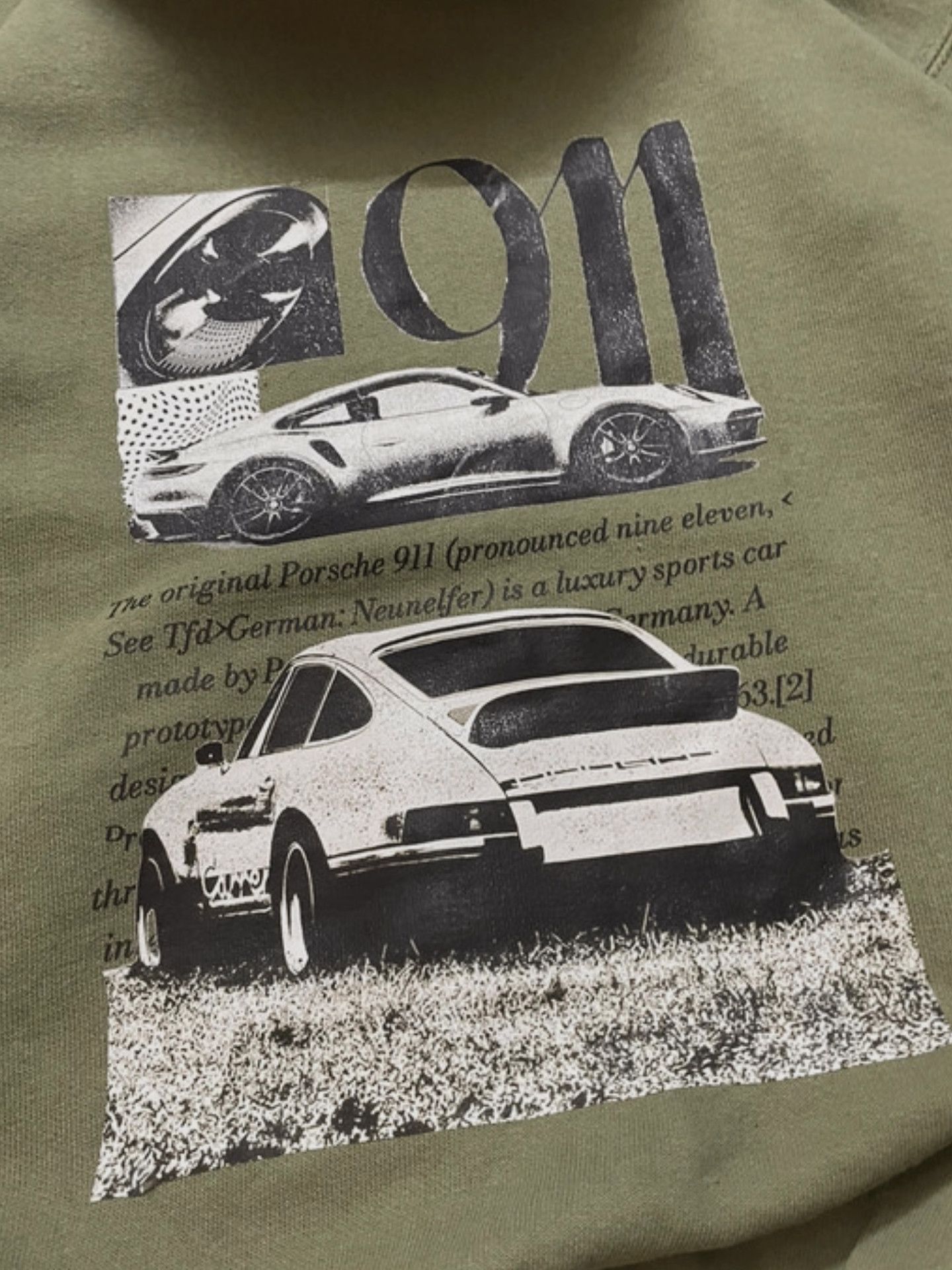 Japanese Brand × Vintage Khaki baggy hoodie retro rally poster Porche 911 Size US M / EU 48-50 / 2 - 2 Thumbnail