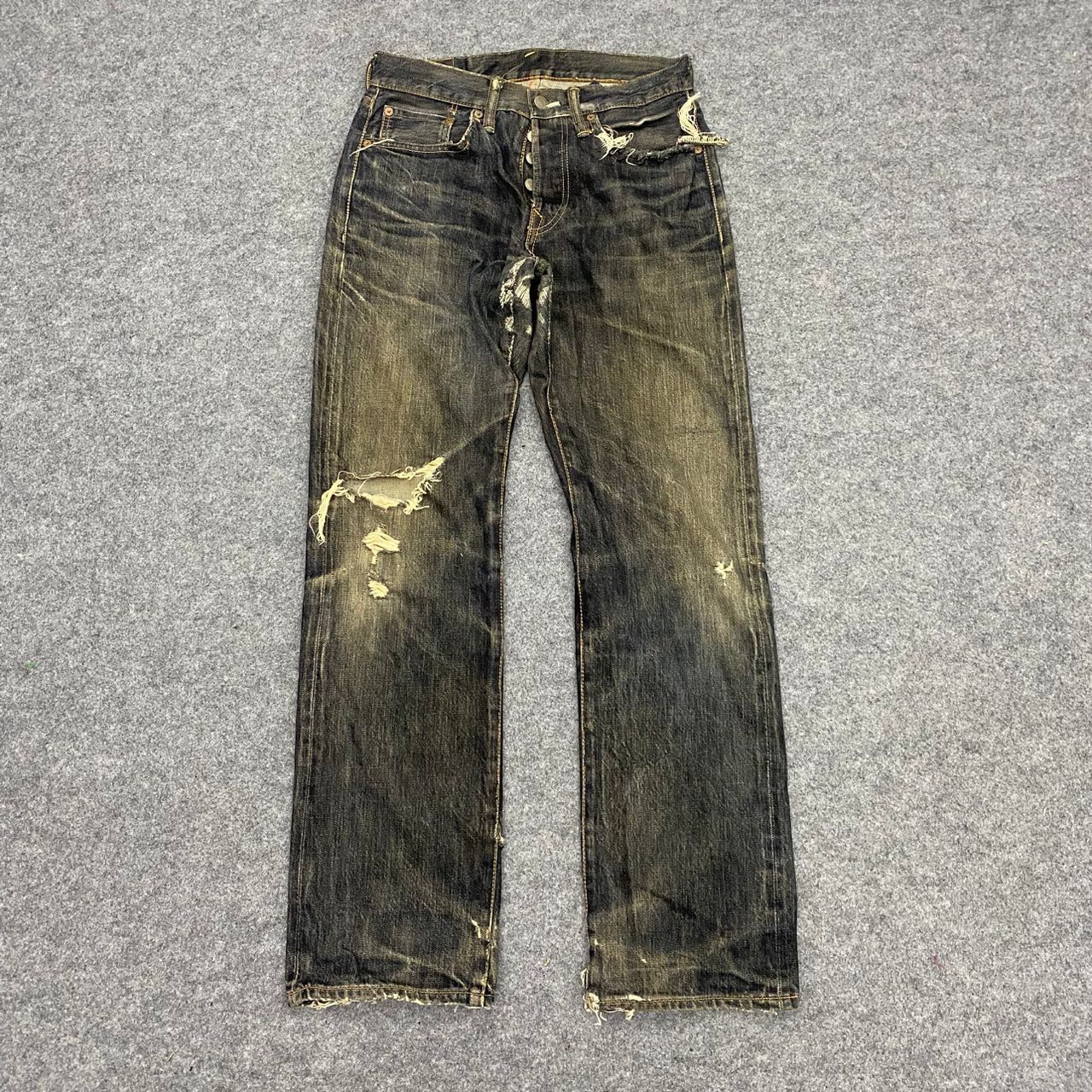 45rpm 💥Best Offer💥Vintage 45 RPM Distressed Denim Size US 29 - 1 Thumbnail