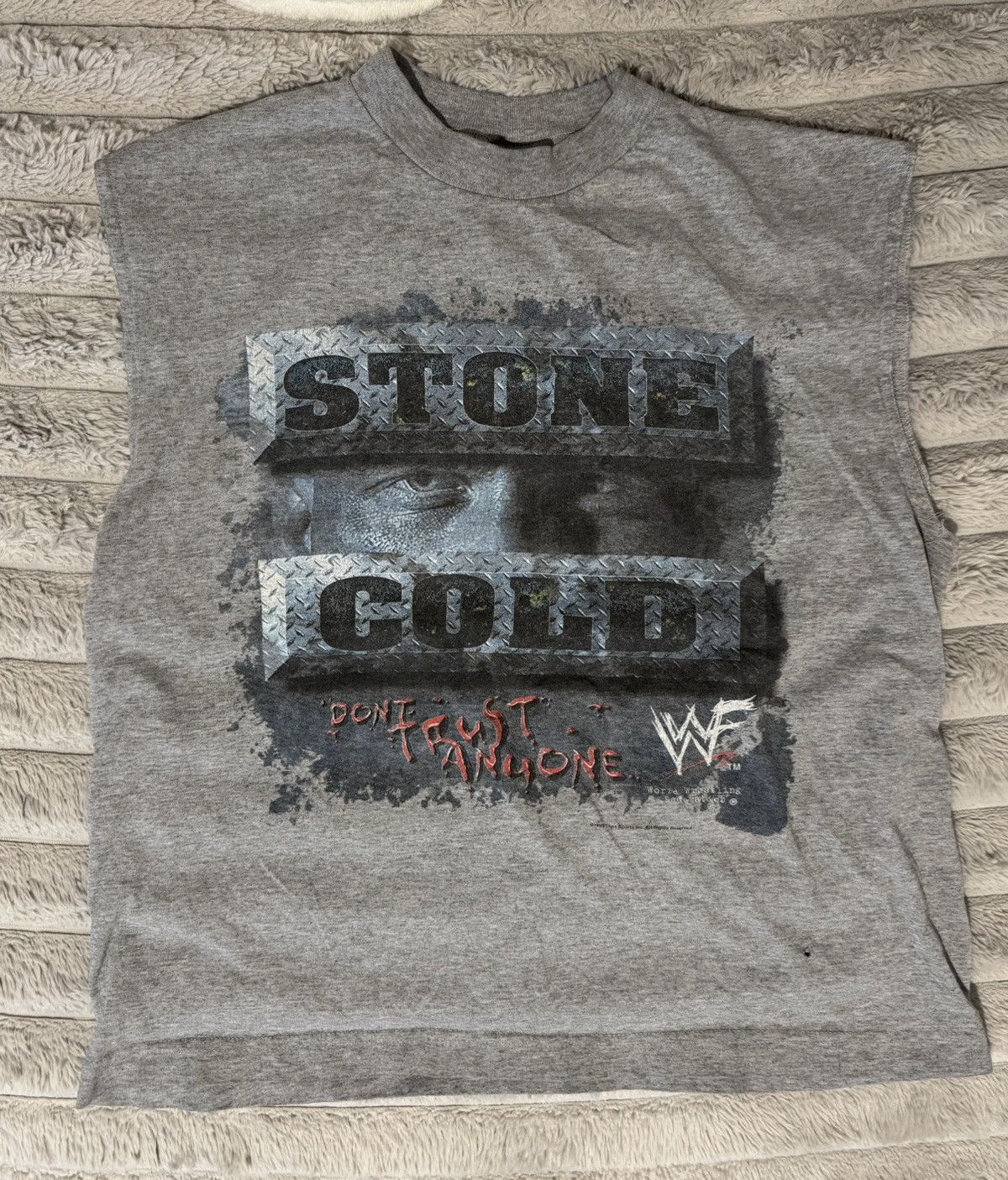 WWF 90s rare stone cold steve austin don’t trust anyone 1999 tee Size US XL / EU 56 / 4 - 2 Thumbnail