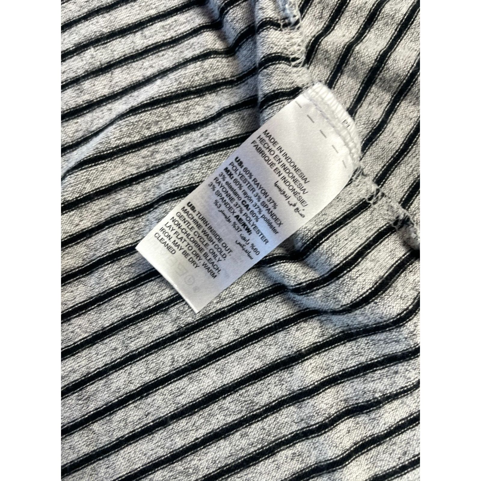 Vintage Chico's Sweater Cardigan, Women Size 4 Regular, Gray Black Striped Open Long Sleeve, Casual, Fall Spring Summer, Womens Size S / US 4 / IT 40 - 8 Thumbnail