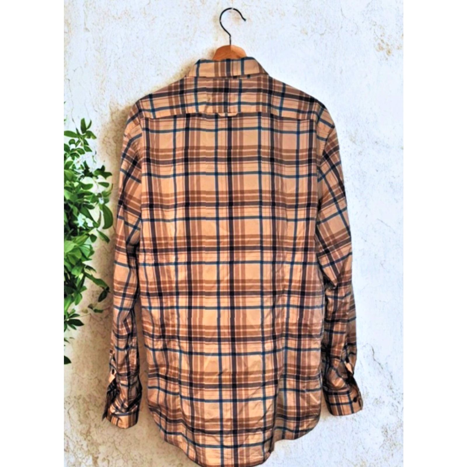 Prana prAna Men’s Plaid Shirt XL Button-Down Long Sleeve Casual Collared Tan Brown Blue Multicolor Cotton Blend Casual Shirt Mens XL Size US XL / EU 56 / 4 - 3 Thumbnail