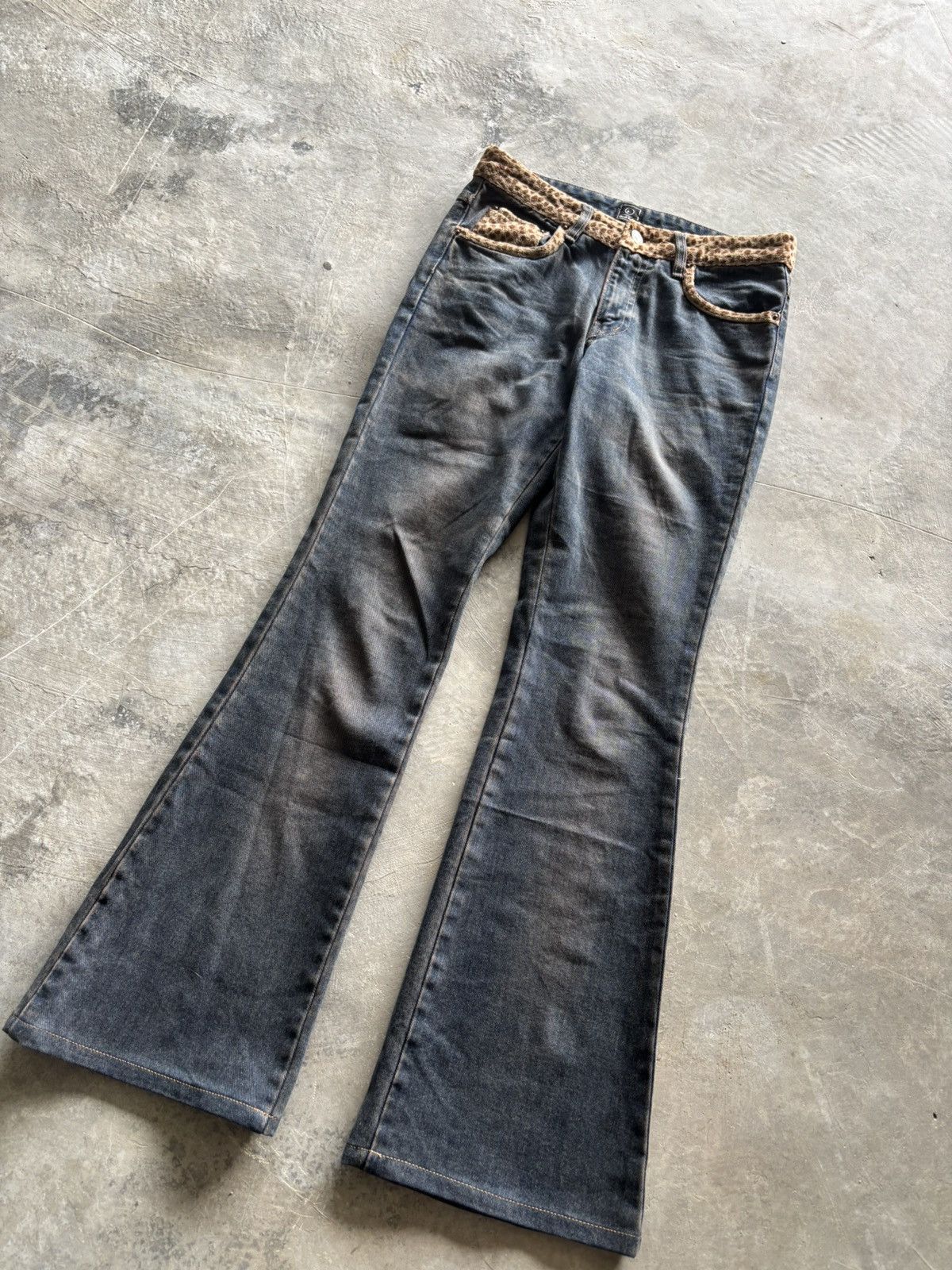 Hysteric Glamour vintage seal kay flared jeans cheetah leopard design rusty Size 26" / US 2 / IT 38 - 9 Thumbnail