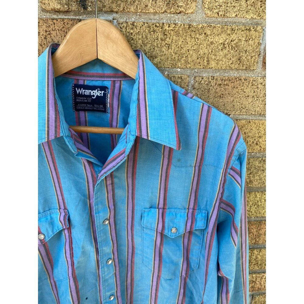 Wrangler Vintage Wrangler Pearl Snap Shirt Men Cowboy Cut Regular Fi Size US M / EU 48-50 / 2 - 7 Thumbnail