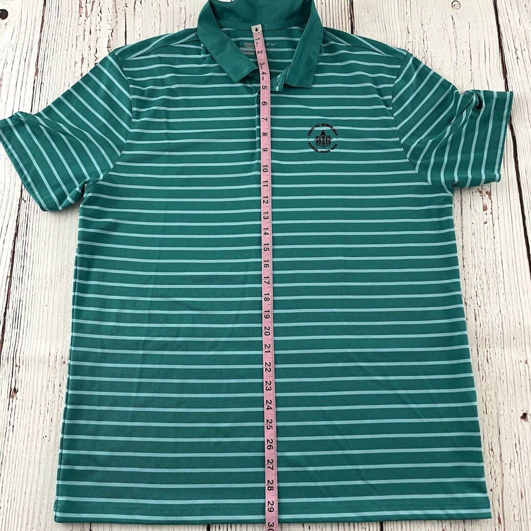 Nike Nike Golf Striped Short Sleeve Oahu Polo Shirt Mens Large Green Size US L / EU 52-54 / 3 - 5 Thumbnail