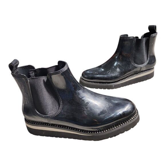 Naturalizer Naturalizer Women's Luna Chelsea Rain Boots‎ 8 Black Glossy Size US 8 / IT 38 - 1 Thumbnail