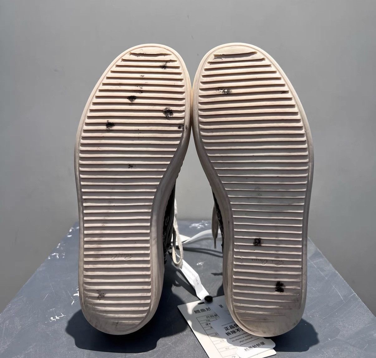 Rick Owens Rick Owens Leather High-Top Converse-Inspired Sneakers Size US 7.5 / EU 40-41 - 4 Thumbnail