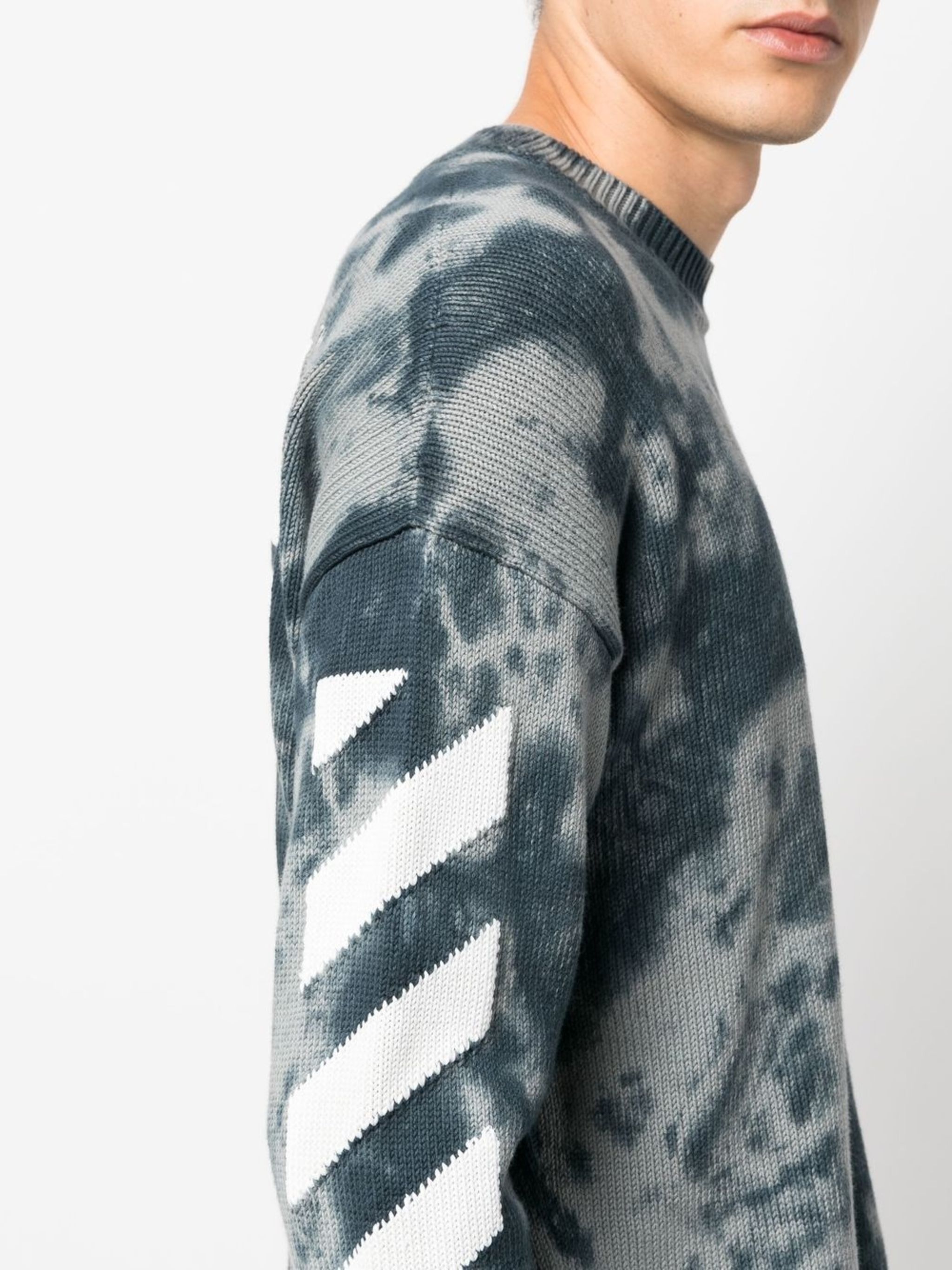 Off-White o1gr1nt1124 Diag Arrow Tie Dye Knit Crewneck Sweater Size US M / EU 48-50 / 2 - 5 Thumbnail