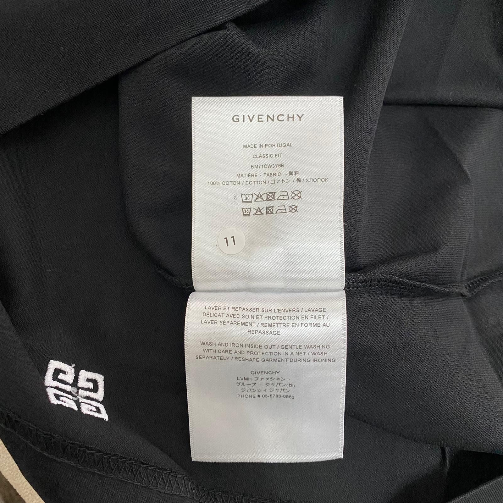 Givenchy Black Embroidered College Arch Logo T-Shirt Size US M / EU 48-50 / 2 - 7 Thumbnail